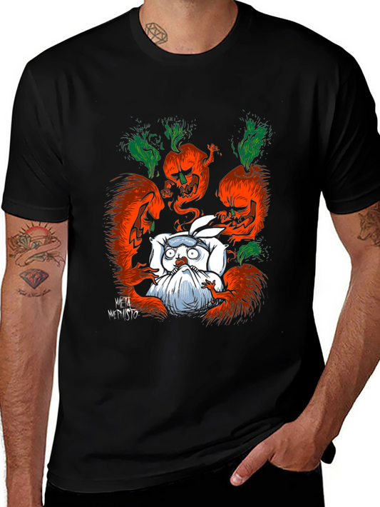 Spooky Carrot Rabbit T-Shirt - Dark Humor Graphic Tee