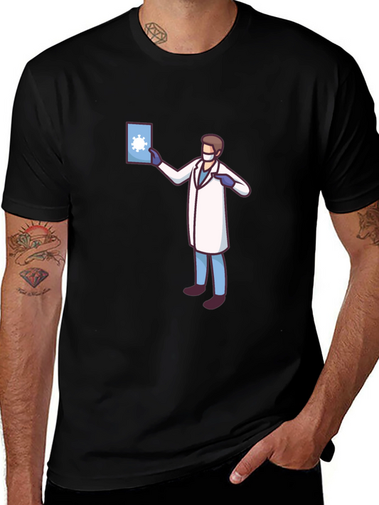Doctor Graphic Black T-Shirt - Novelty COVID Design
