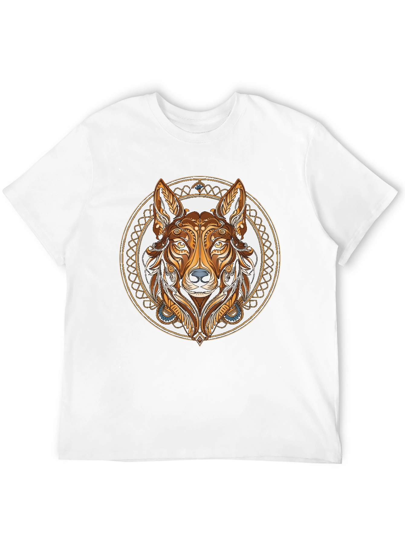 Tribal Wolf Graphic Tee - Black