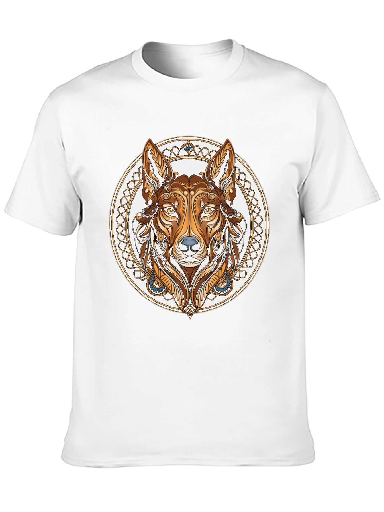 Tribal Wolf Graphic Tee - Black