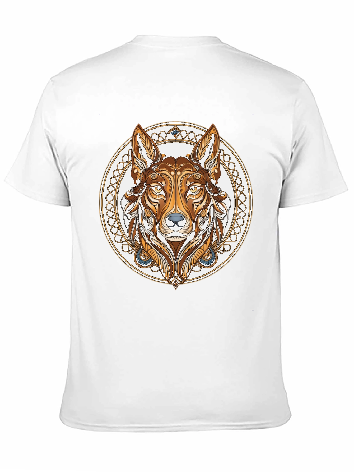 Tribal Wolf Graphic Tee - Black
