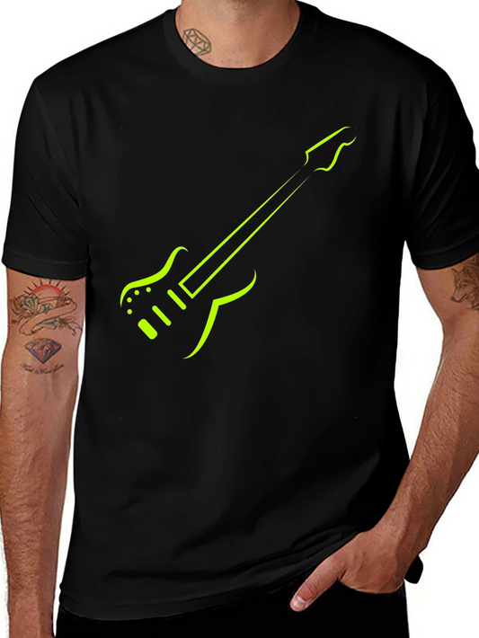 Electric Guitar Graphic Tee - Trendy Musician Shirt