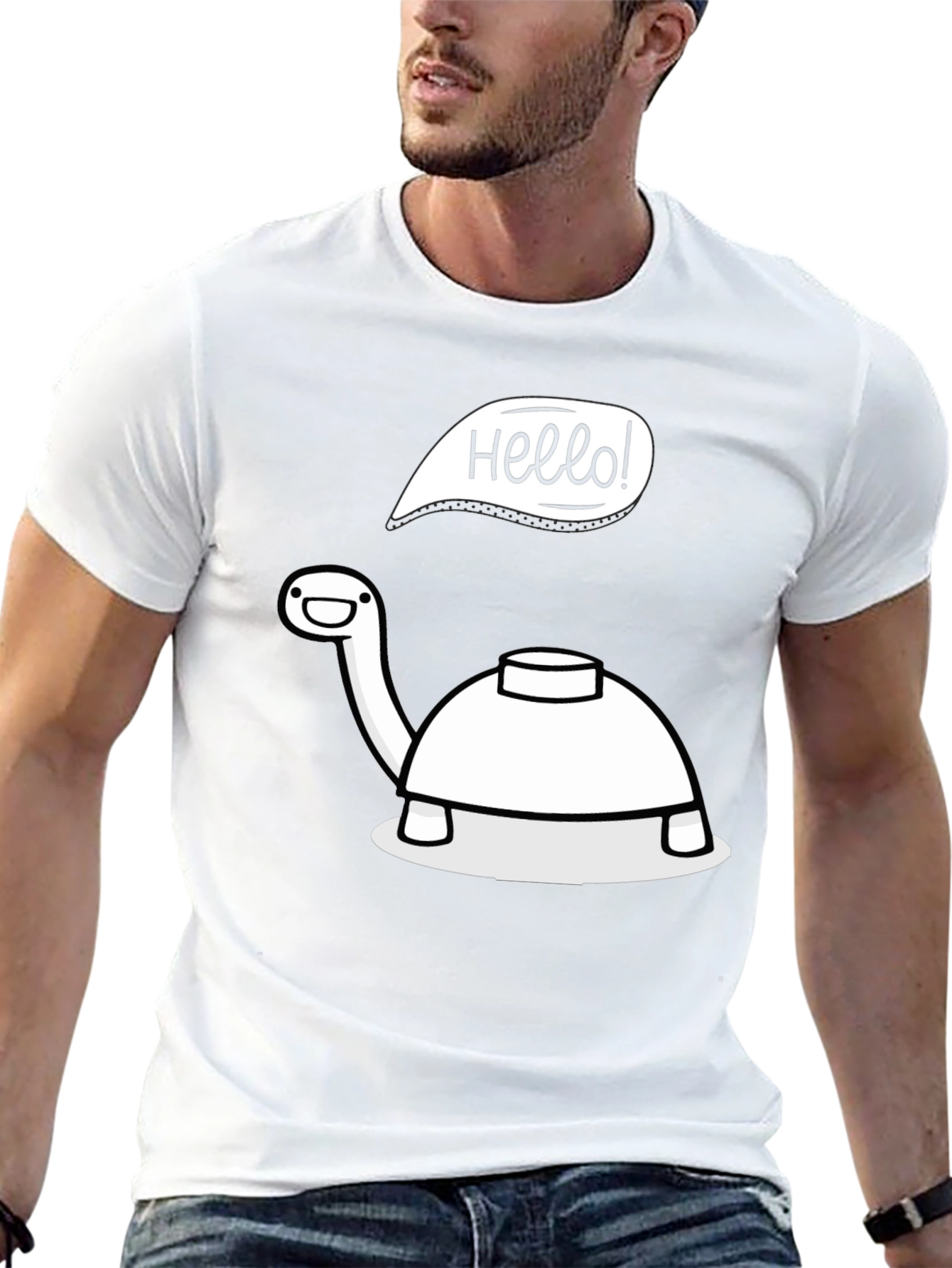 Hello Turtle T-Shirt - Cartoon Fun!