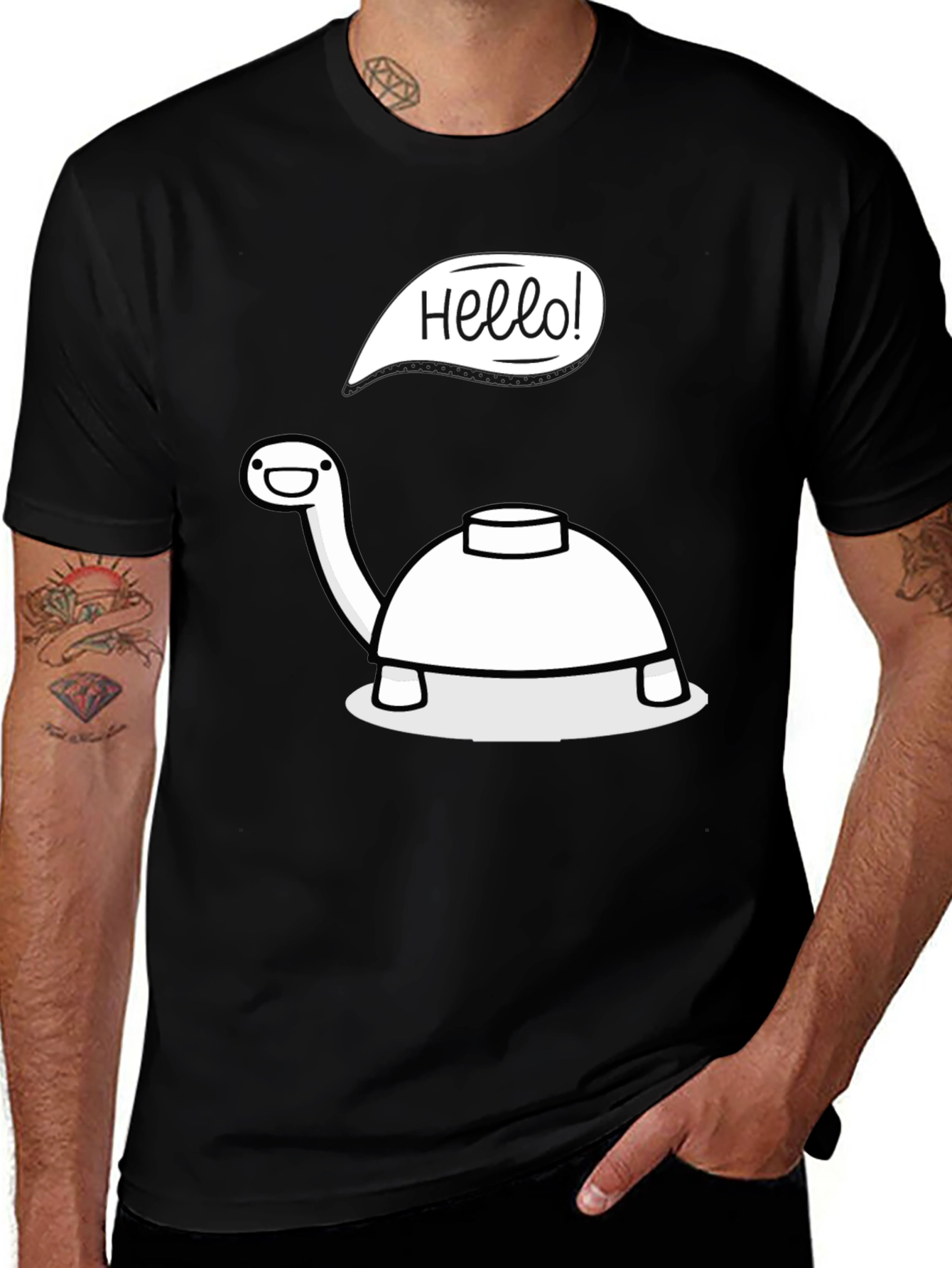 Hello Turtle T-Shirt - Cartoon Fun!