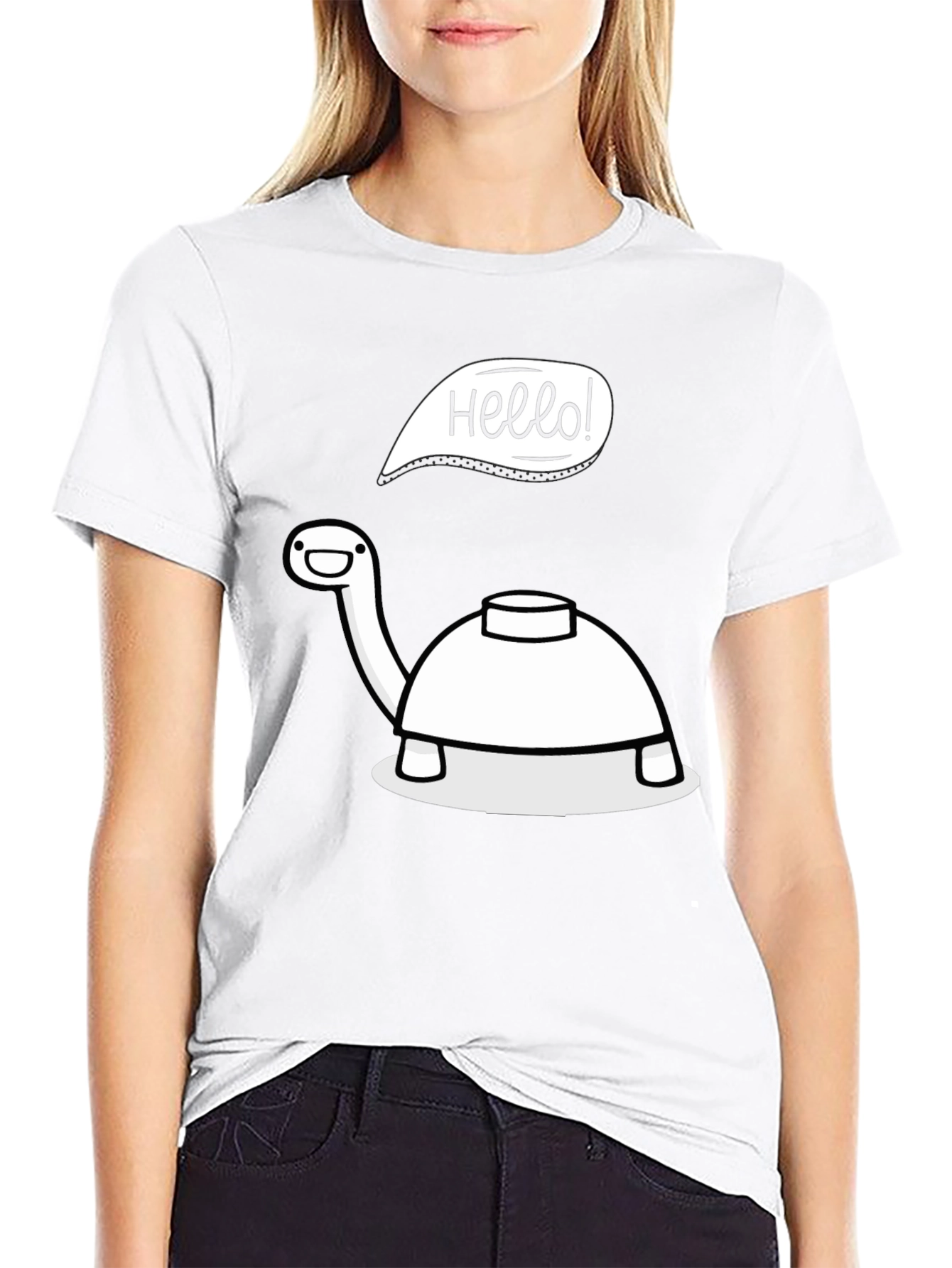 Hello Turtle T-Shirt - Cartoon Fun!