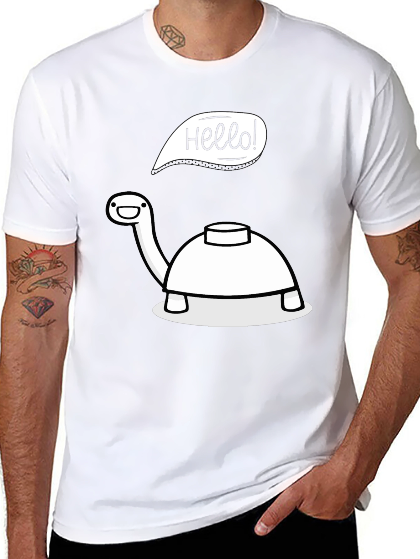 Hello Turtle T-Shirt - Cartoon Fun!