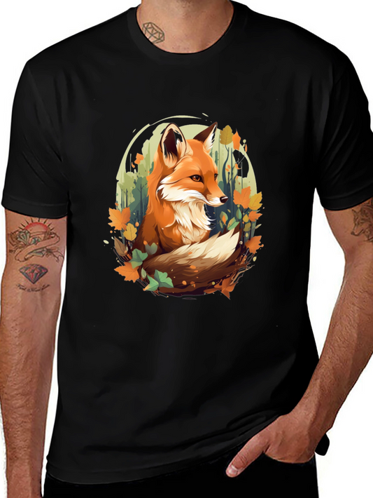 Autumn Fox Graphic Tee - Stylish Wildlife Design