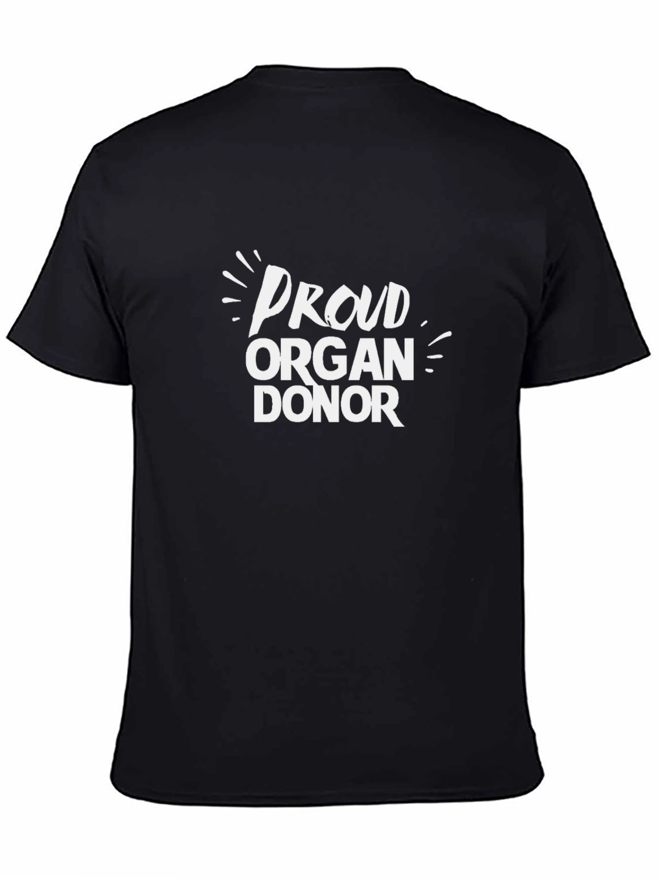 Proud Organ Donor Black Cotton T-Shirt