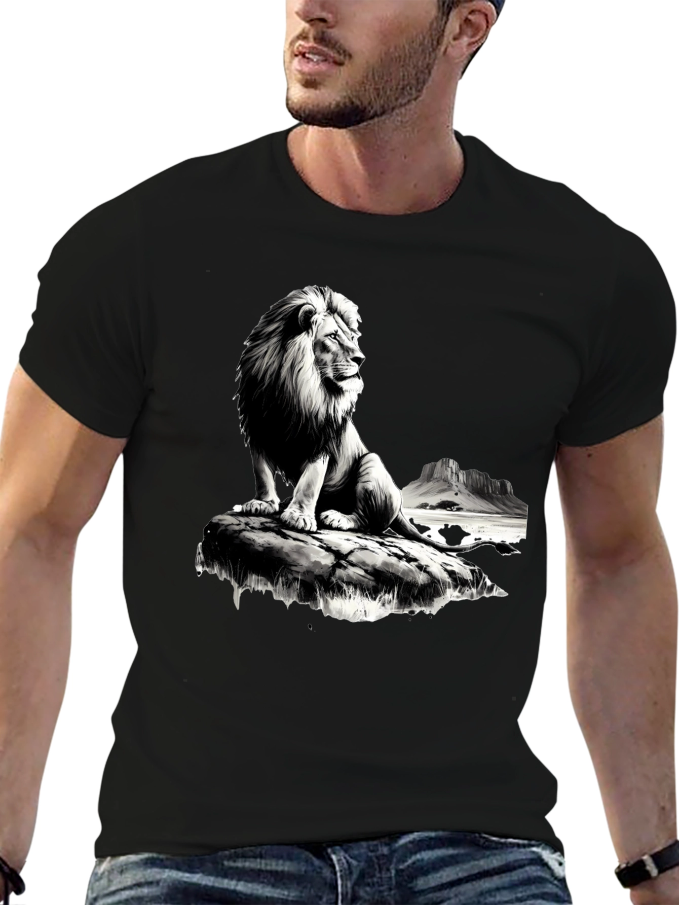 Lion King Mens Graphic Tee - Black