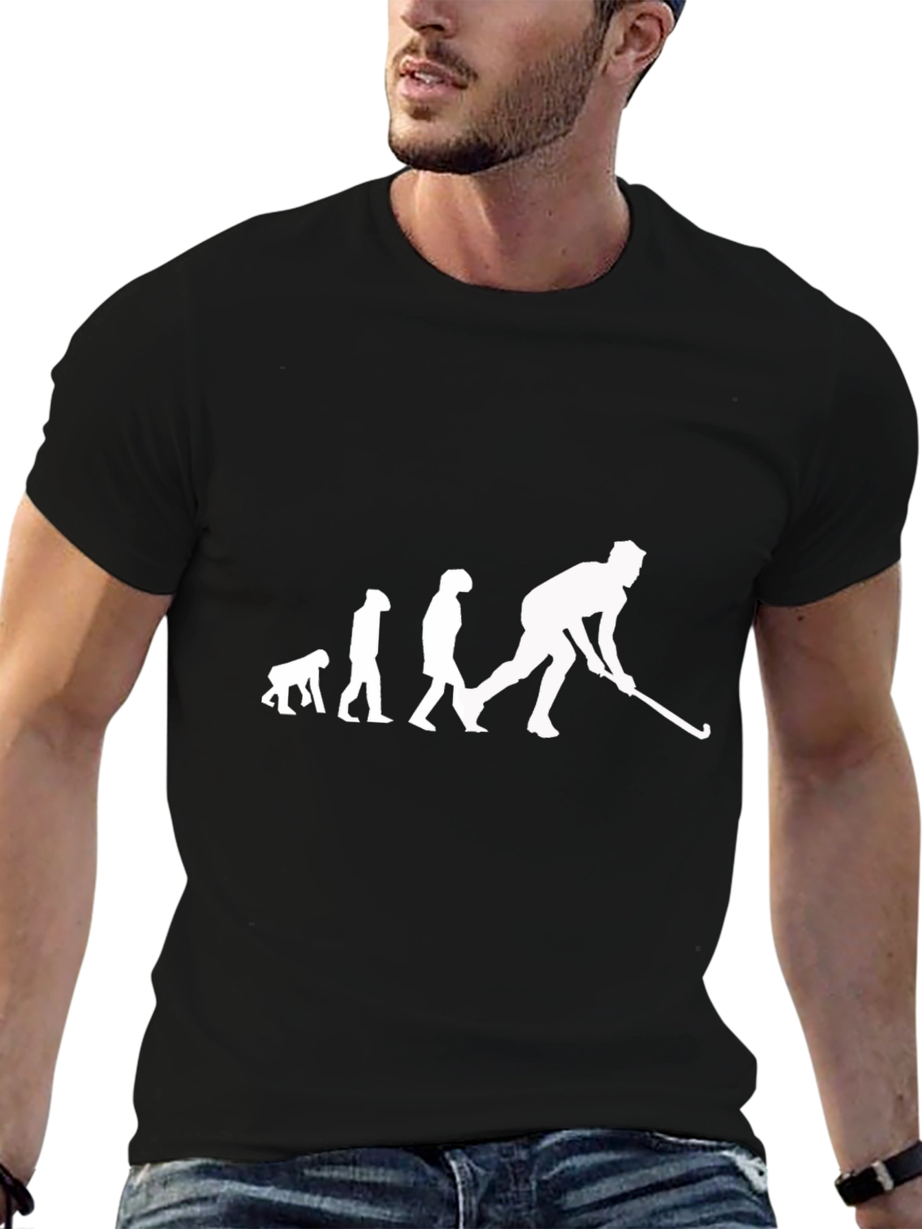 Evolution of Hockey Black T-Shirt