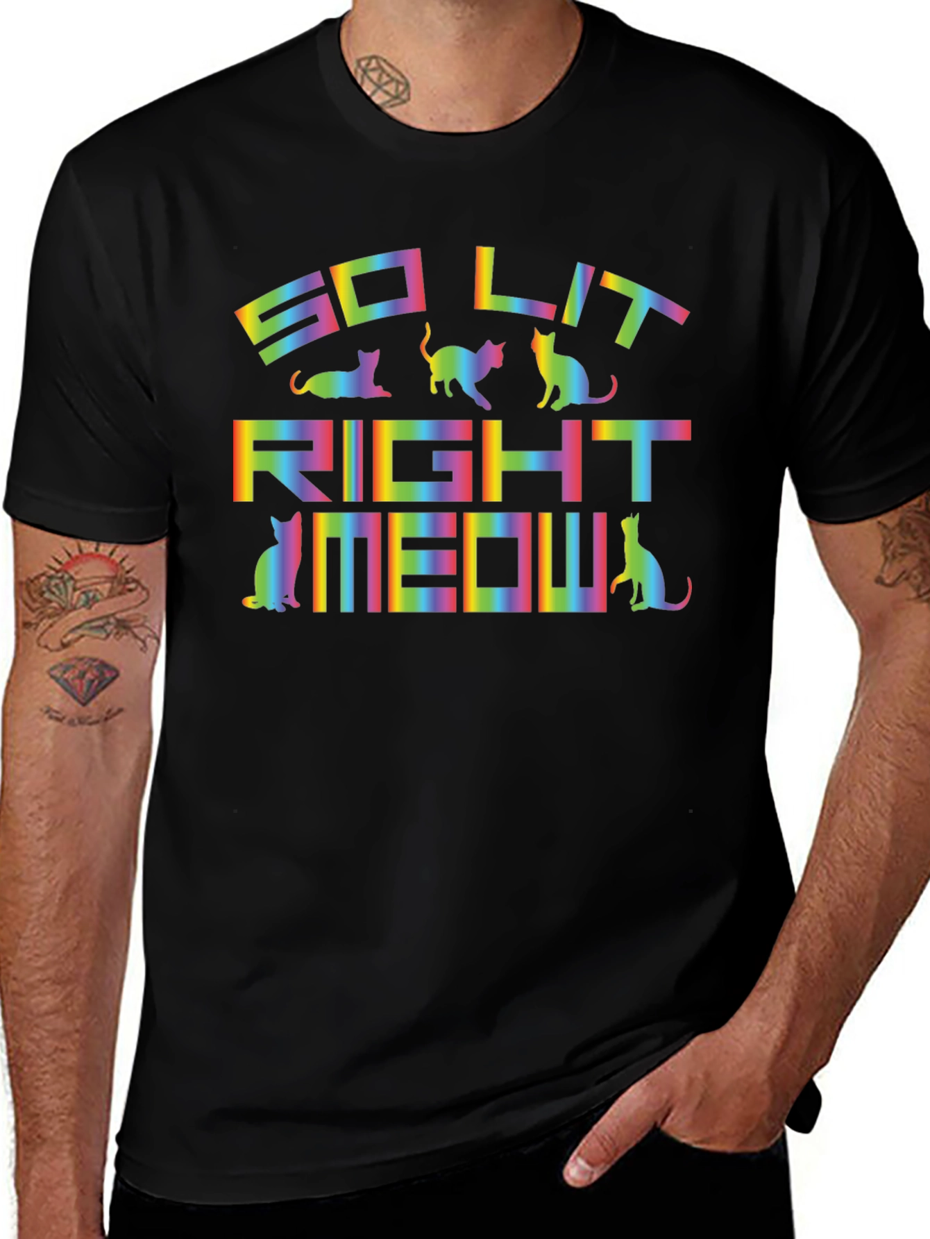 So Lit Right Meow Cat T-Shirt