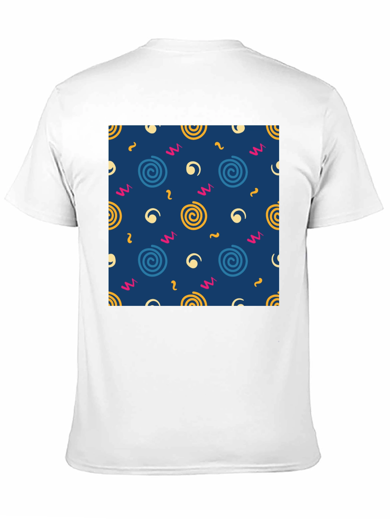 Retro Swirl Pattern Black T-Shirt