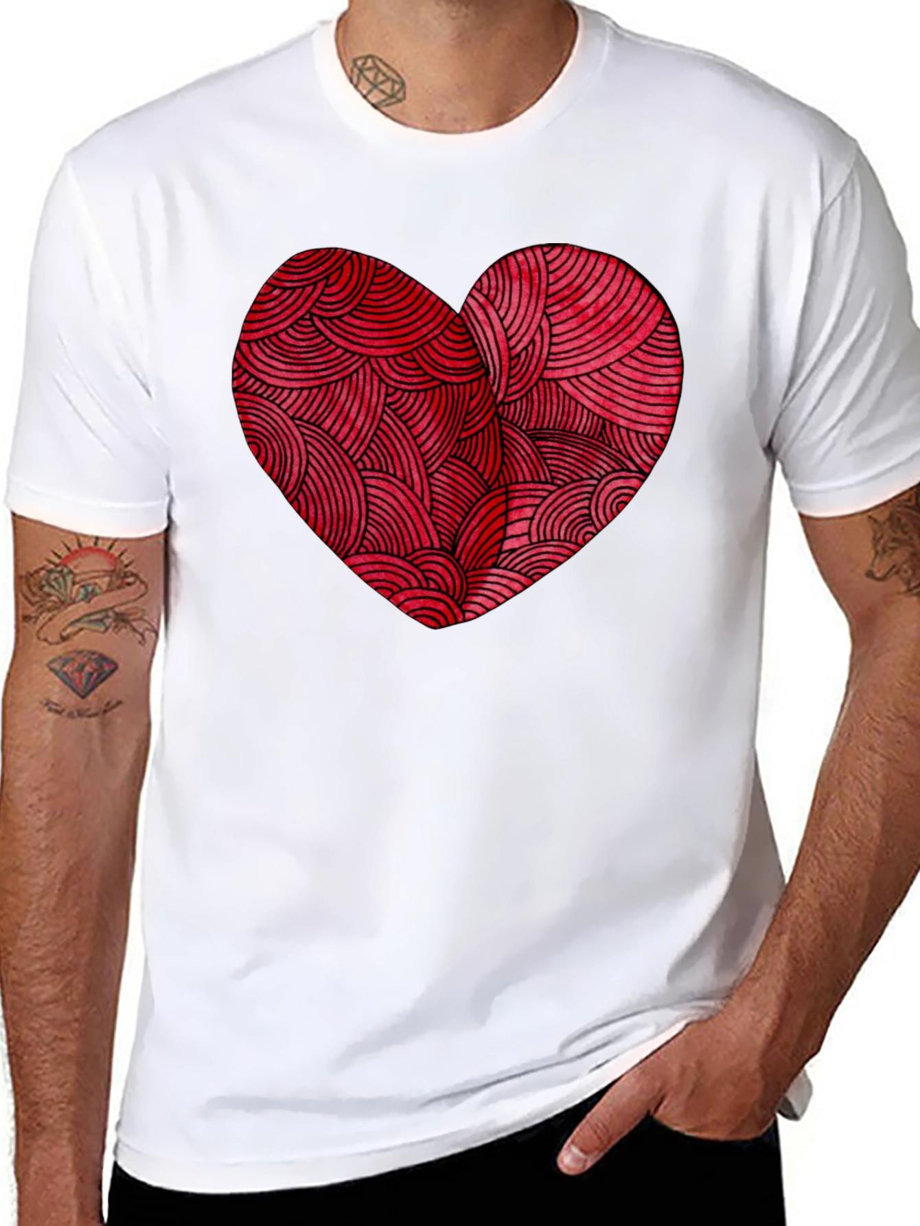 Heart Graphic Tee - Mens Black T-Shirt