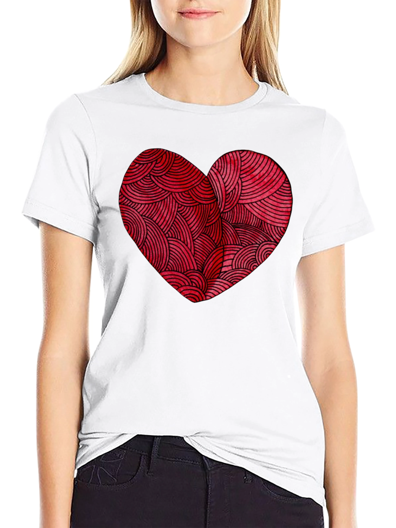 Heart Graphic Tee - Mens Black T-Shirt