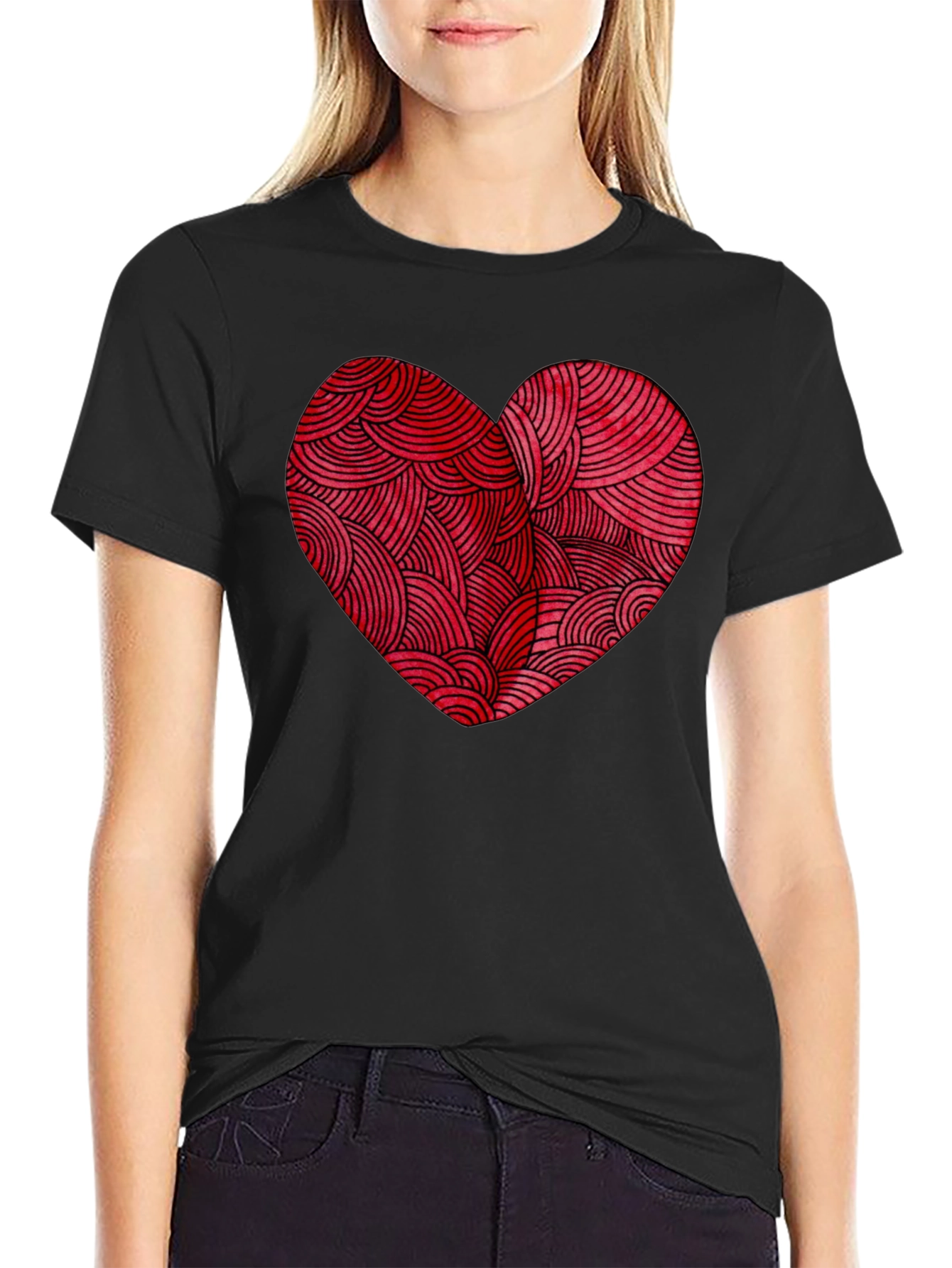 Heart Graphic Tee - Mens Black T-Shirt