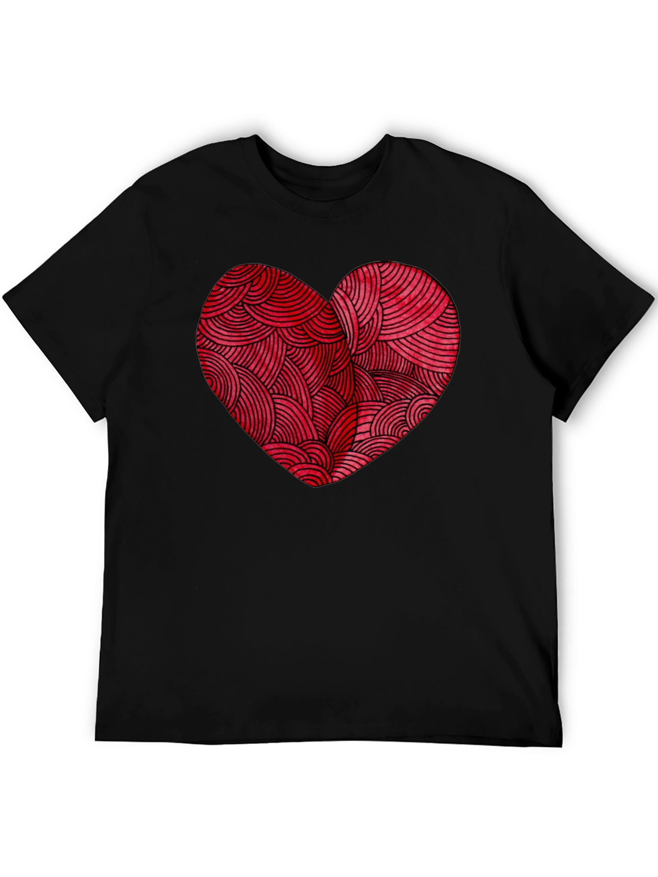 Heart Graphic Tee - Mens Black T-Shirt