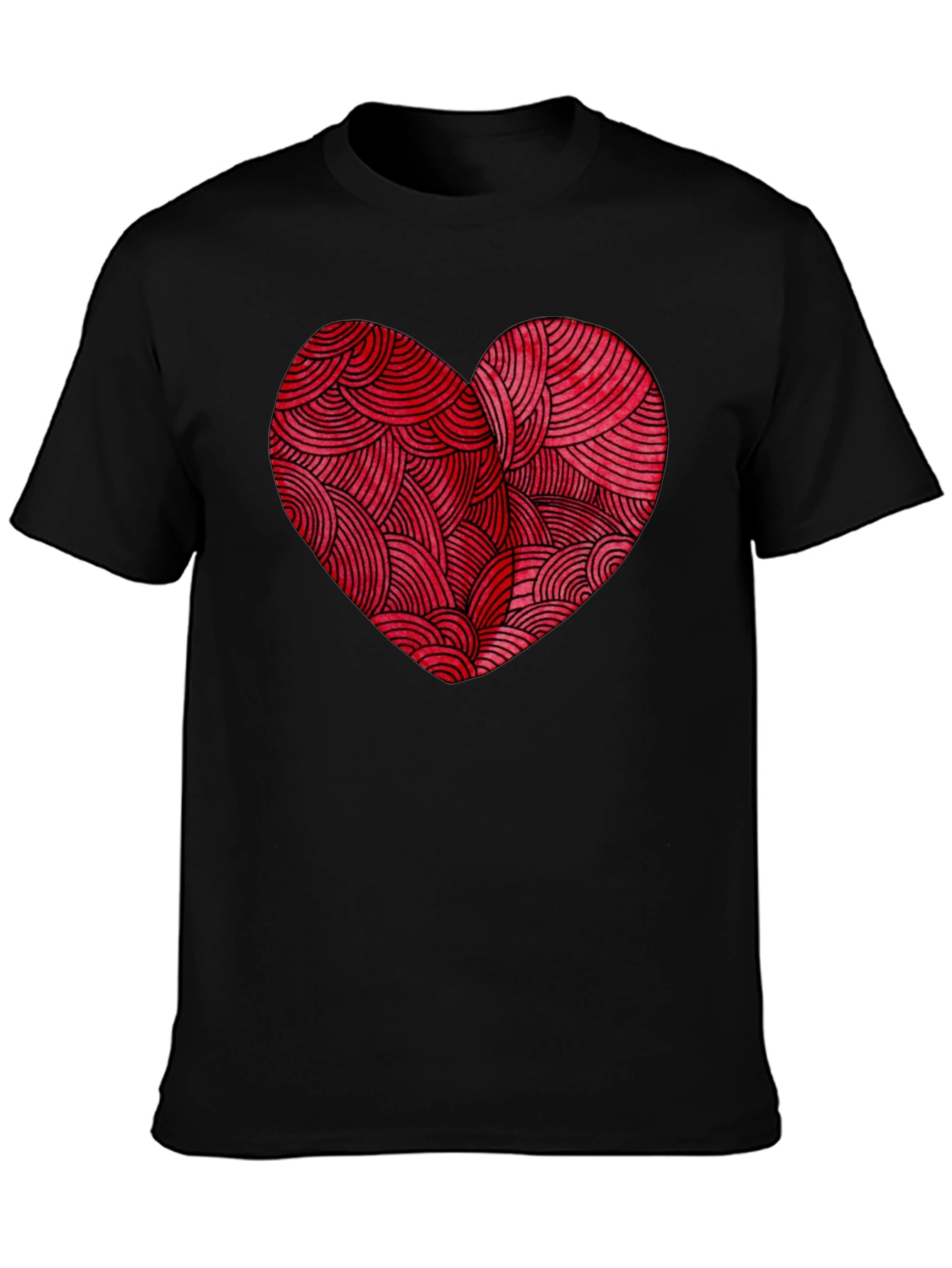 Heart Graphic Tee - Mens Black T-Shirt