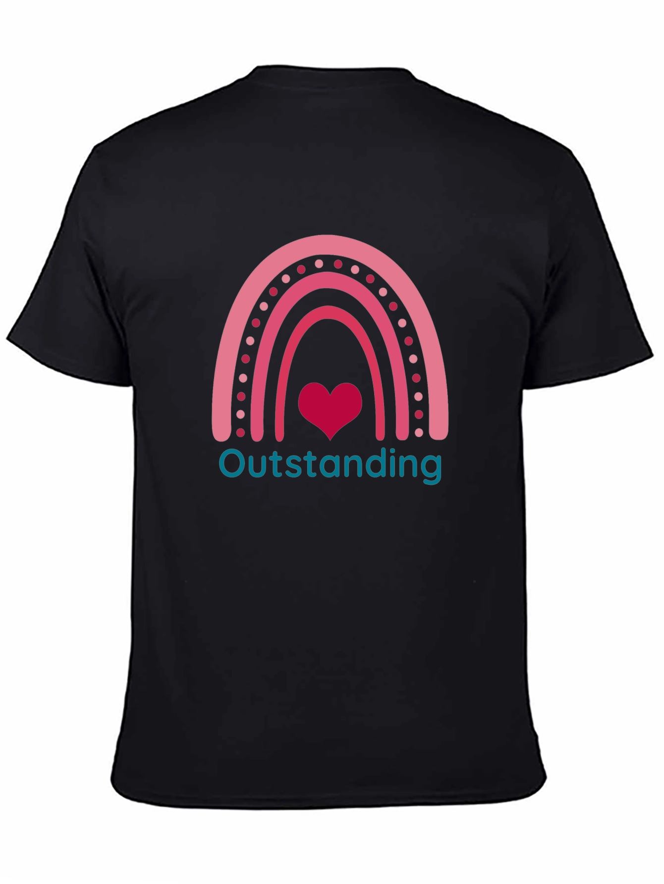 Outstanding Rainbow Heart Graphic T-Shirt