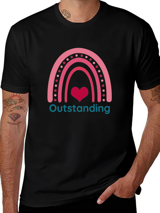 Outstanding Rainbow Heart Graphic T-Shirt