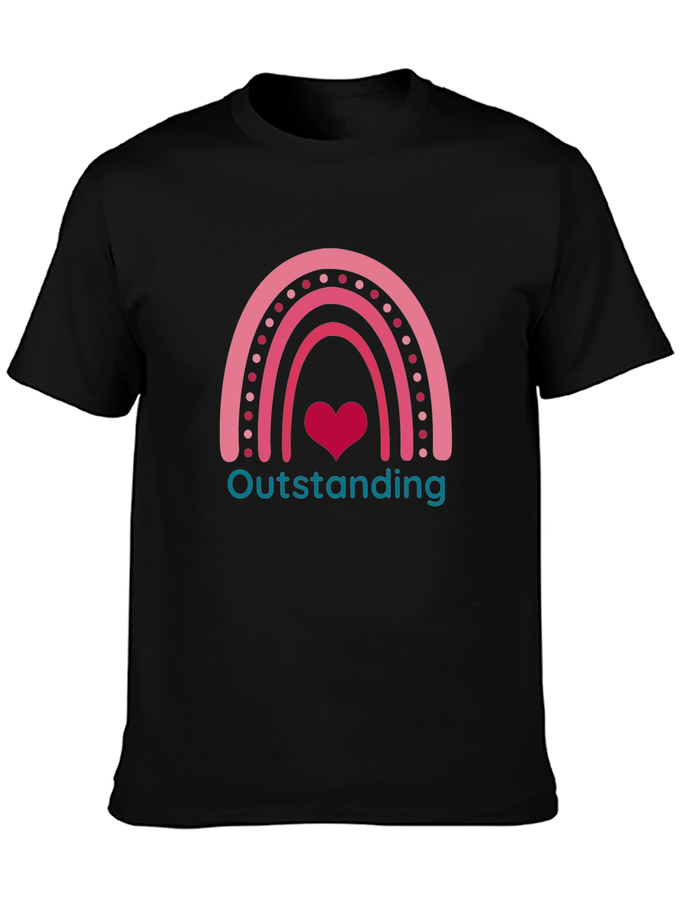 Outstanding Rainbow Heart Graphic T-Shirt
