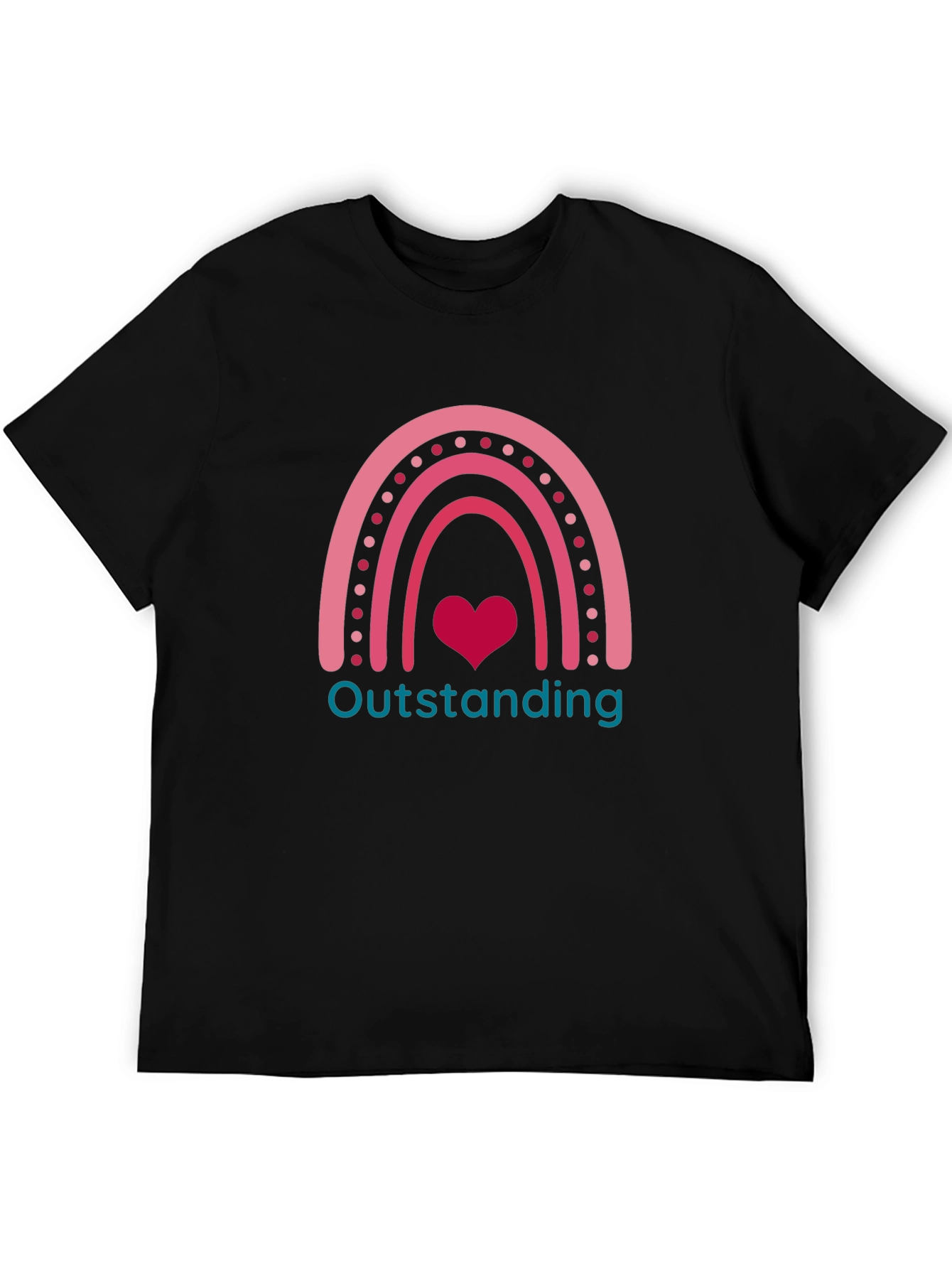 Outstanding Rainbow Heart Graphic T-Shirt