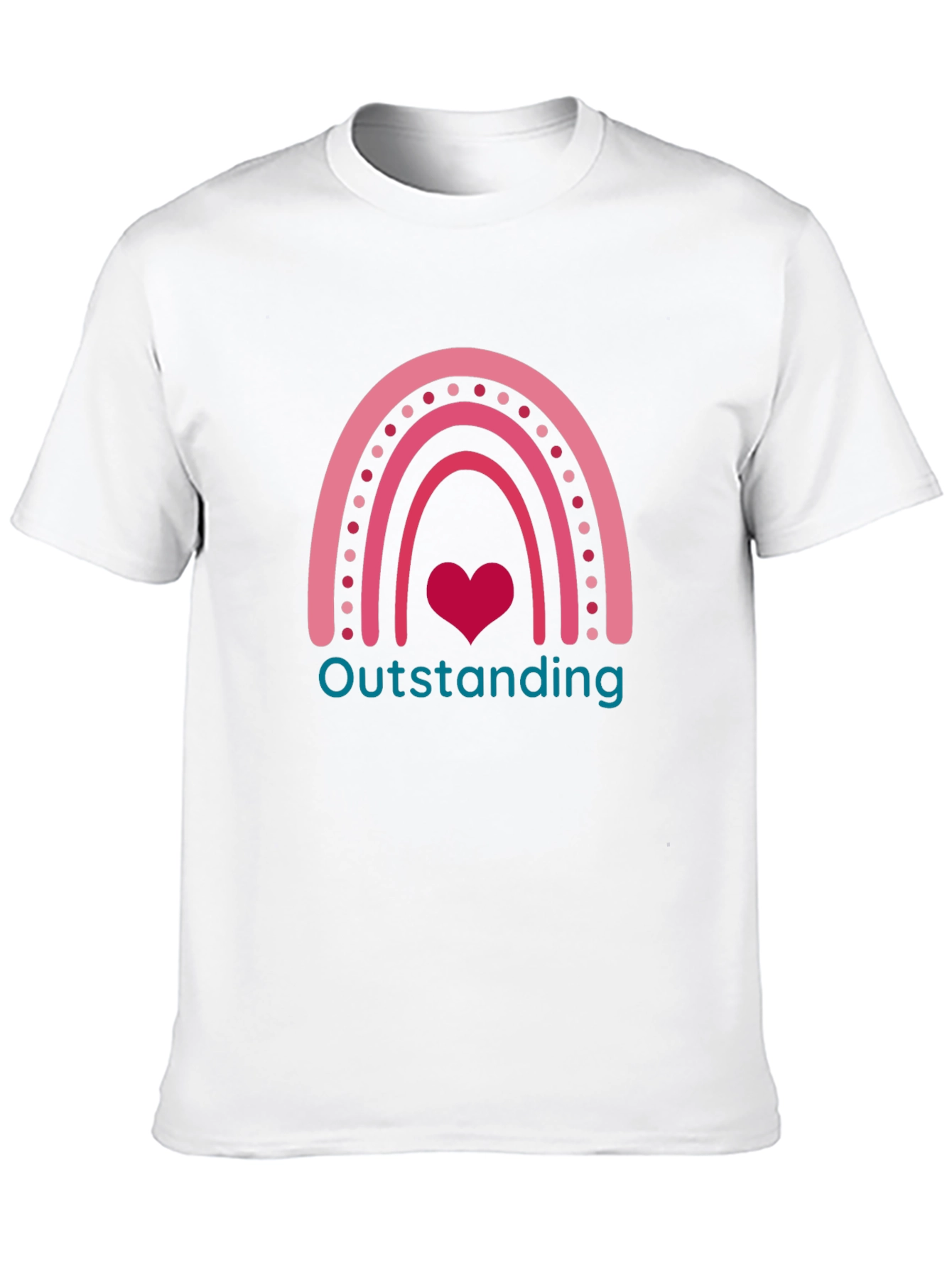 Outstanding Rainbow Heart Graphic T-Shirt