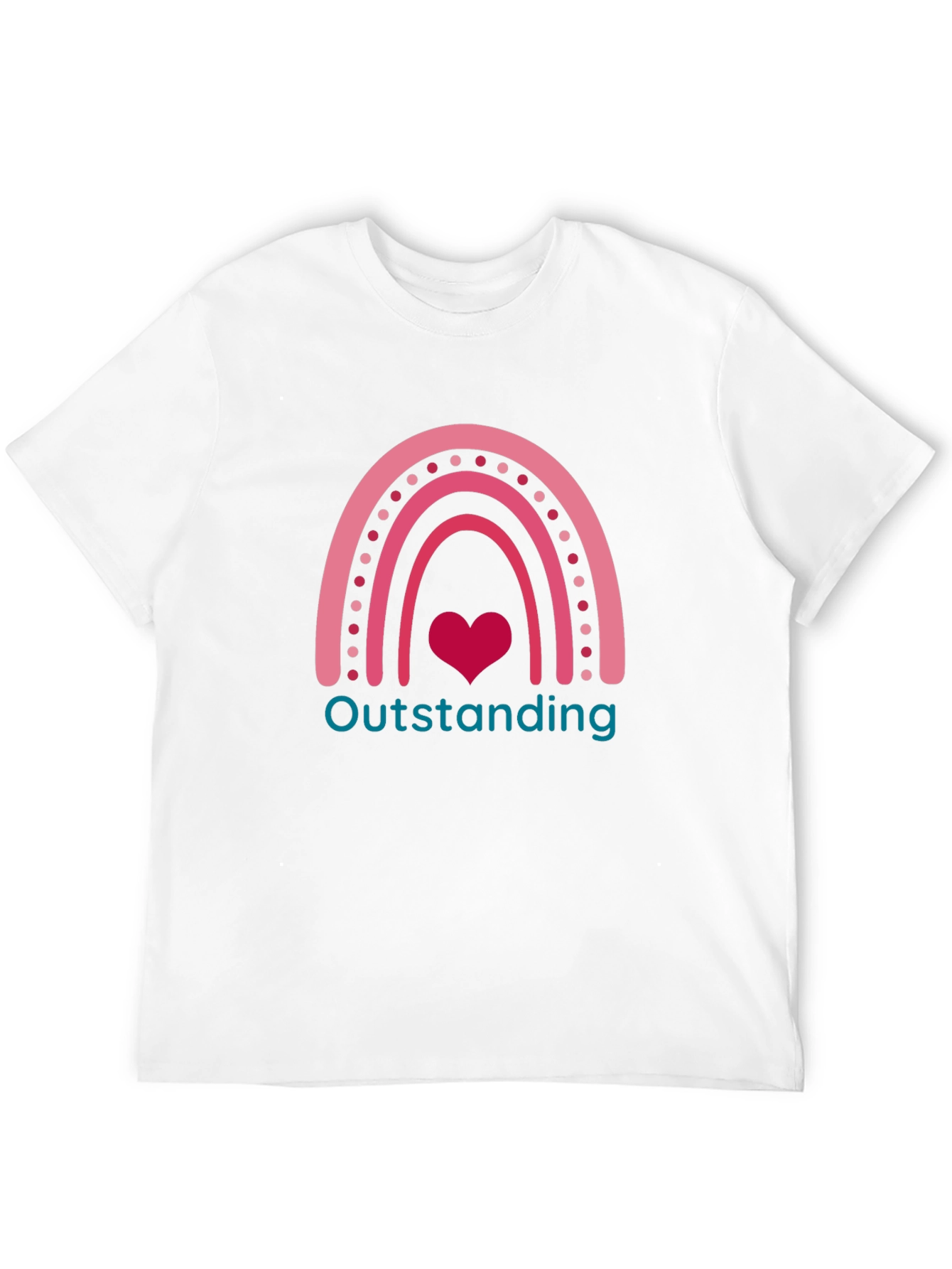Outstanding Rainbow Heart Graphic T-Shirt