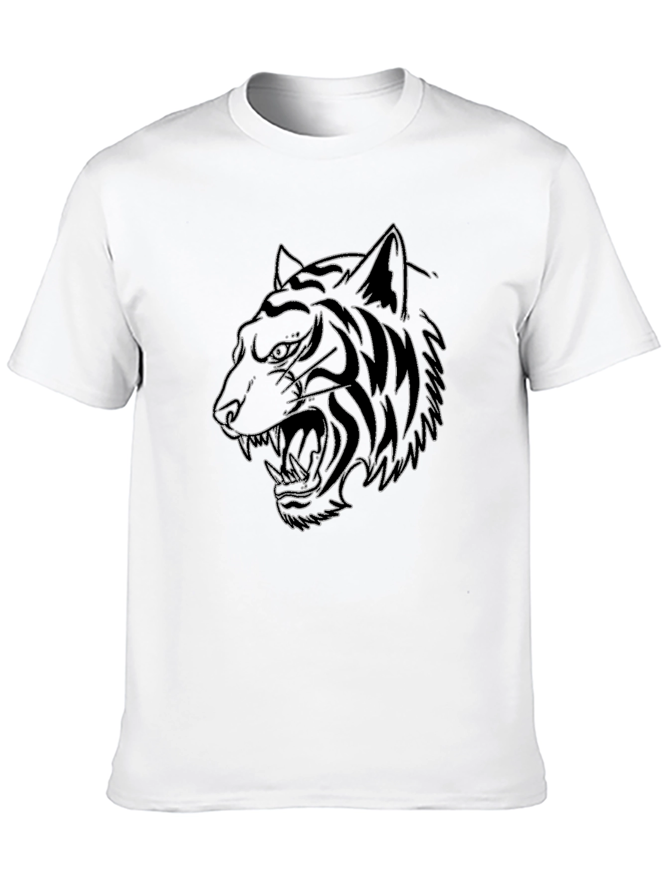 Mens Black Tiger Graphic T-Shirt