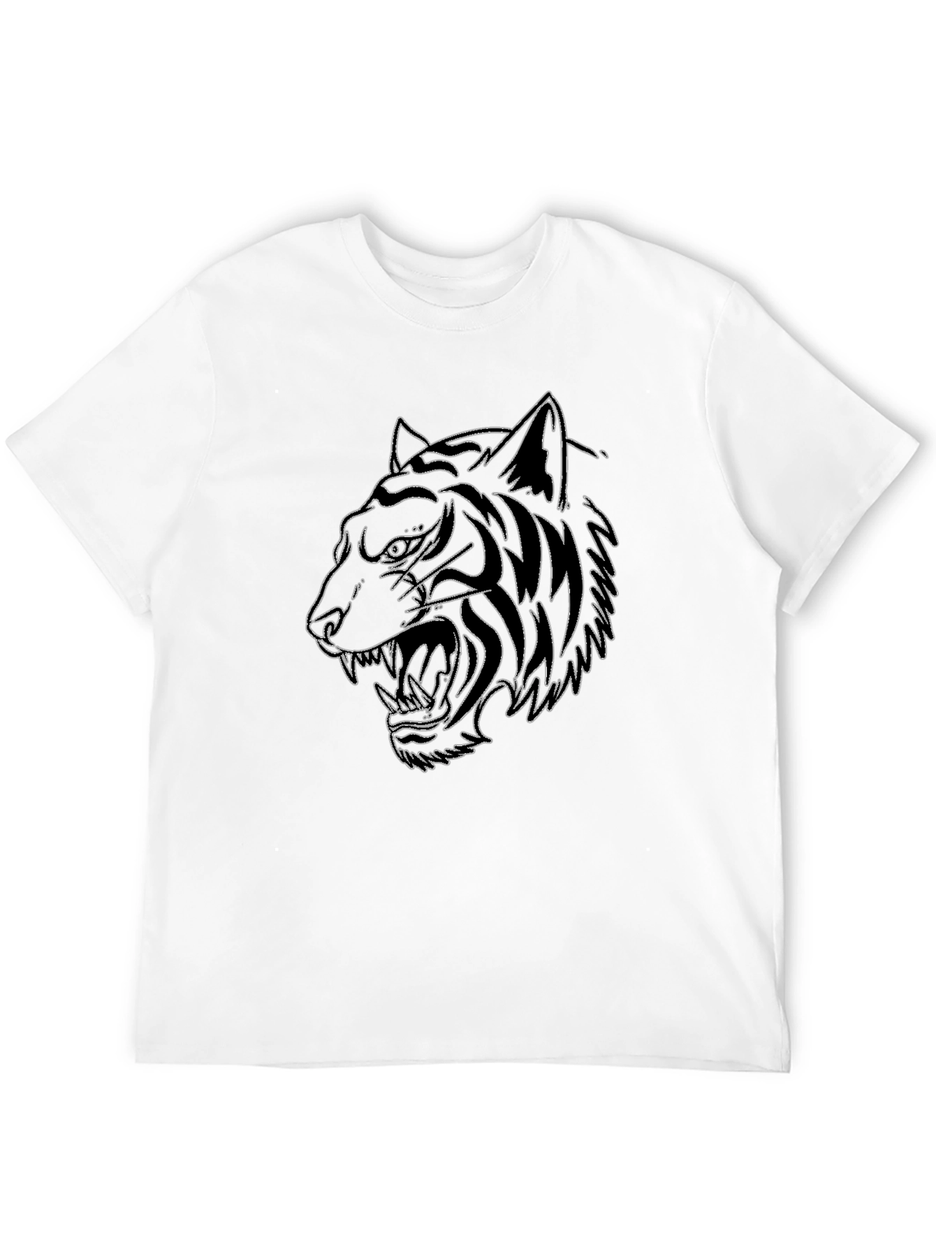 Mens Black Tiger Graphic T-Shirt