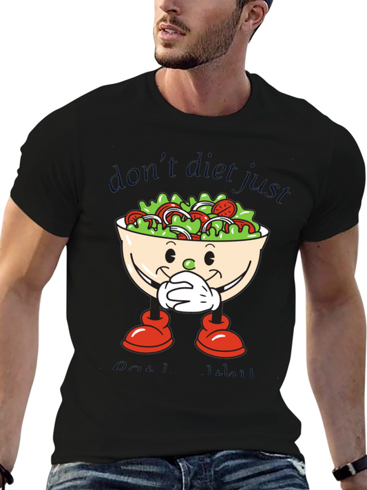 Funny Salad Cartoon Graphic T-Shirt - Eat Healthy!
