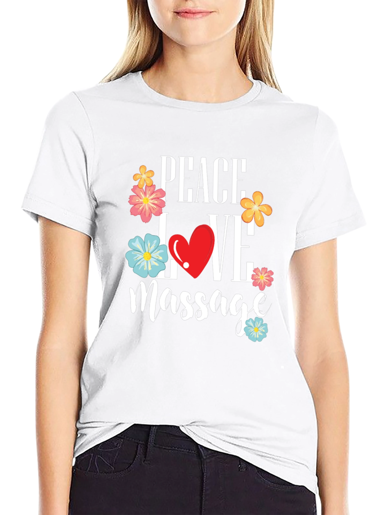 Peace Love Massage Graphic T-Shirt