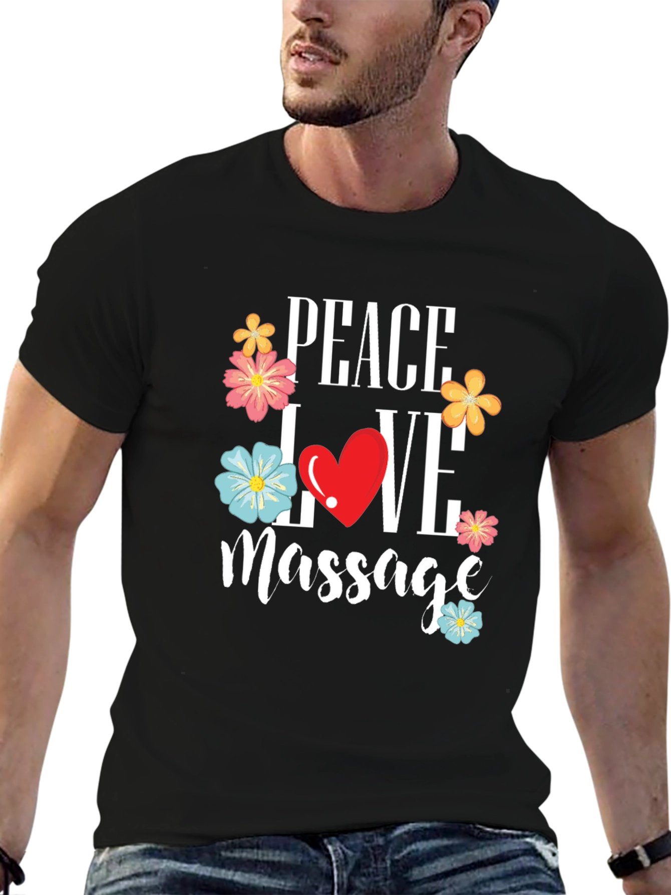 Peace Love Massage Graphic T-Shirt