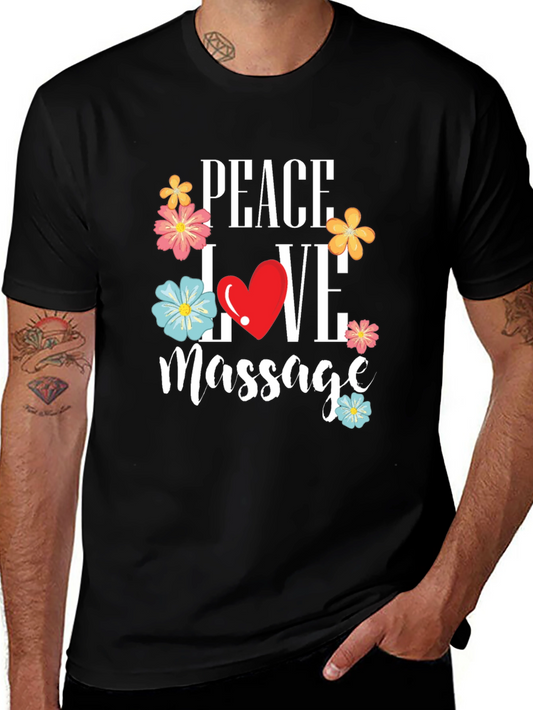 Peace Love Massage Graphic T-Shirt