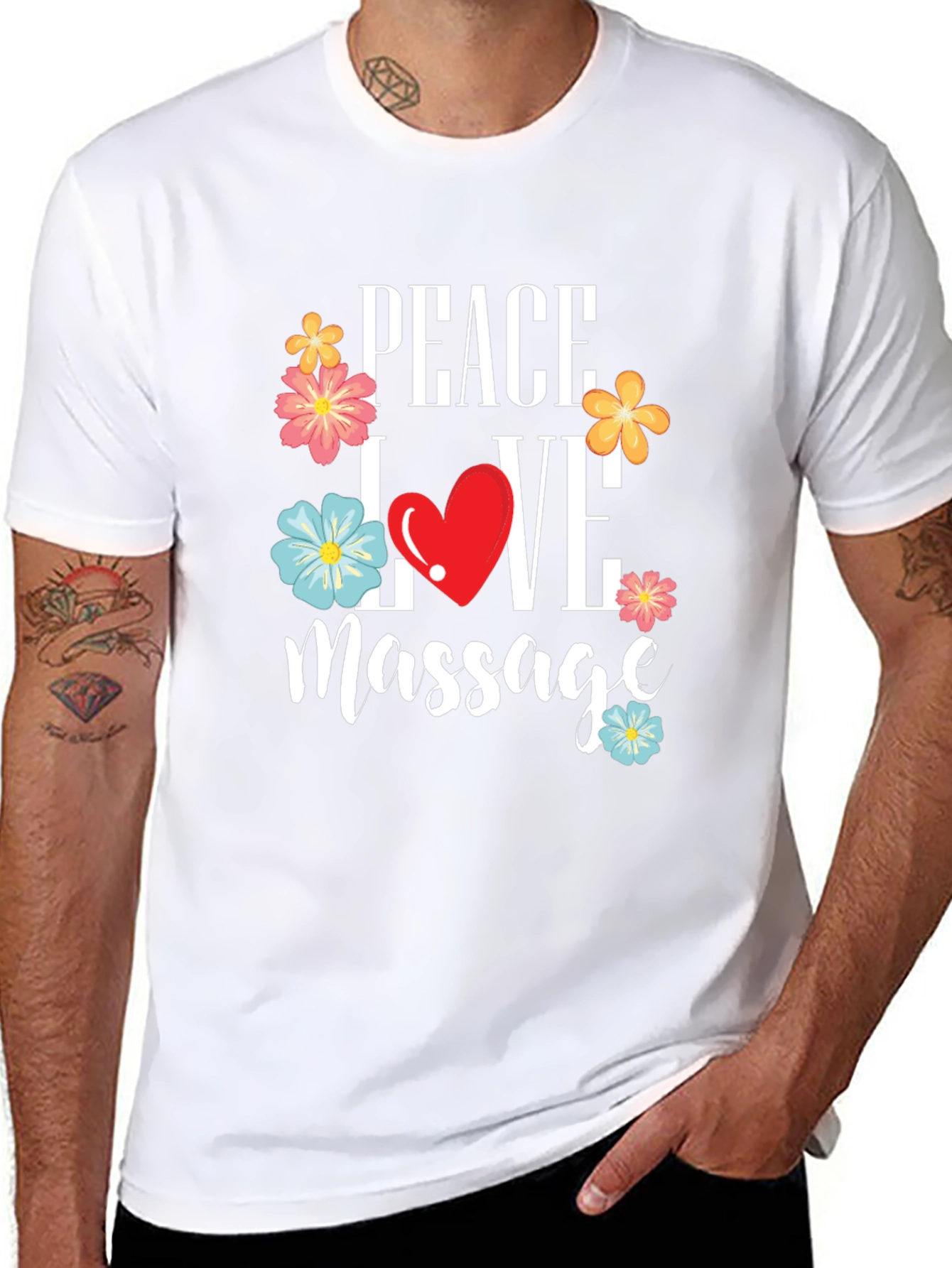 Peace Love Massage Graphic T-Shirt