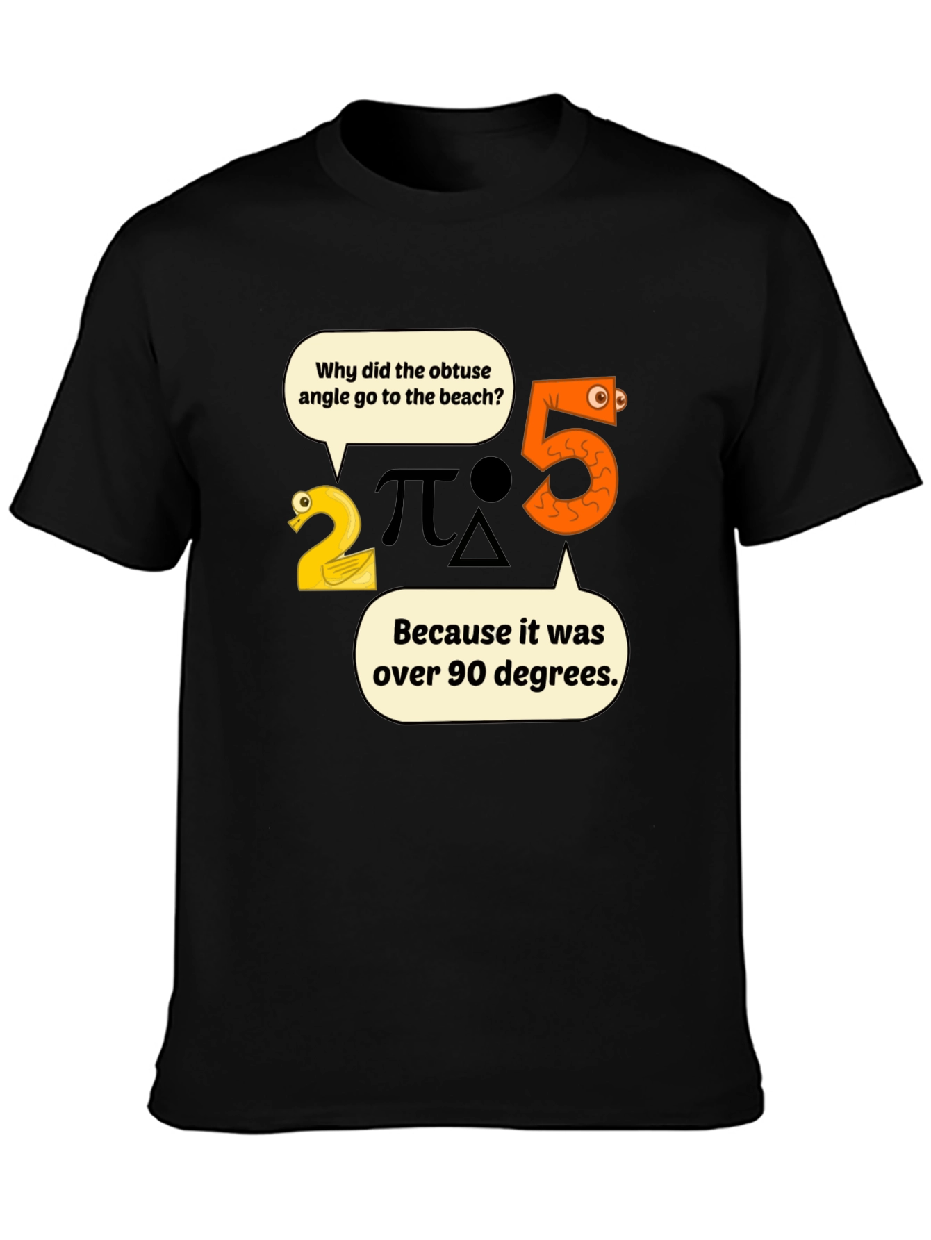 Funny Math Pun T-Shirt - Obtuse Angle Beach Trip