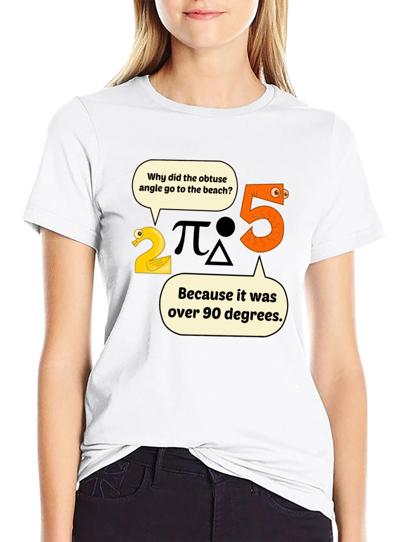 Funny Math Pun T-Shirt - Obtuse Angle Beach Trip