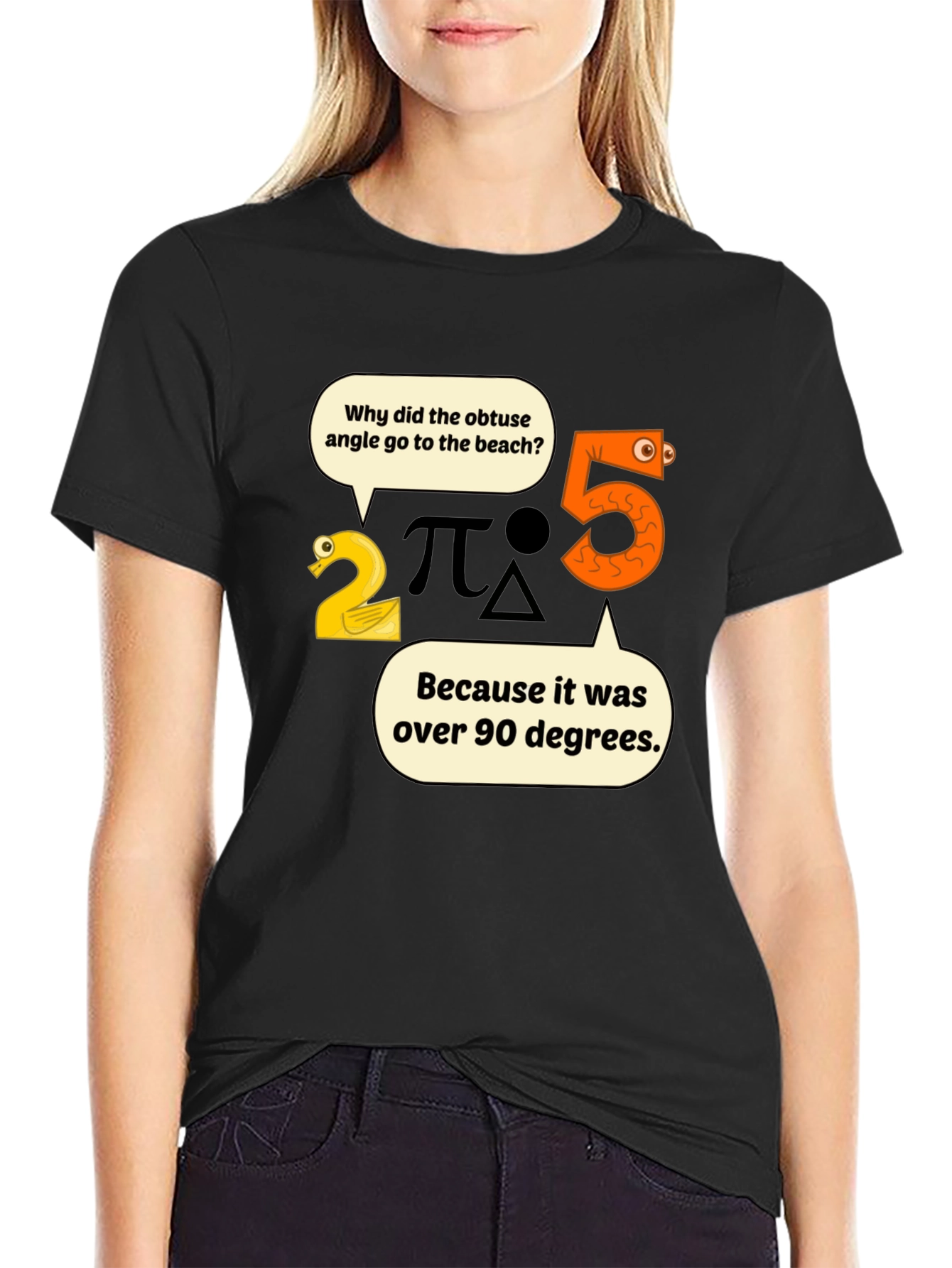 Funny Math Pun T-Shirt - Obtuse Angle Beach Trip