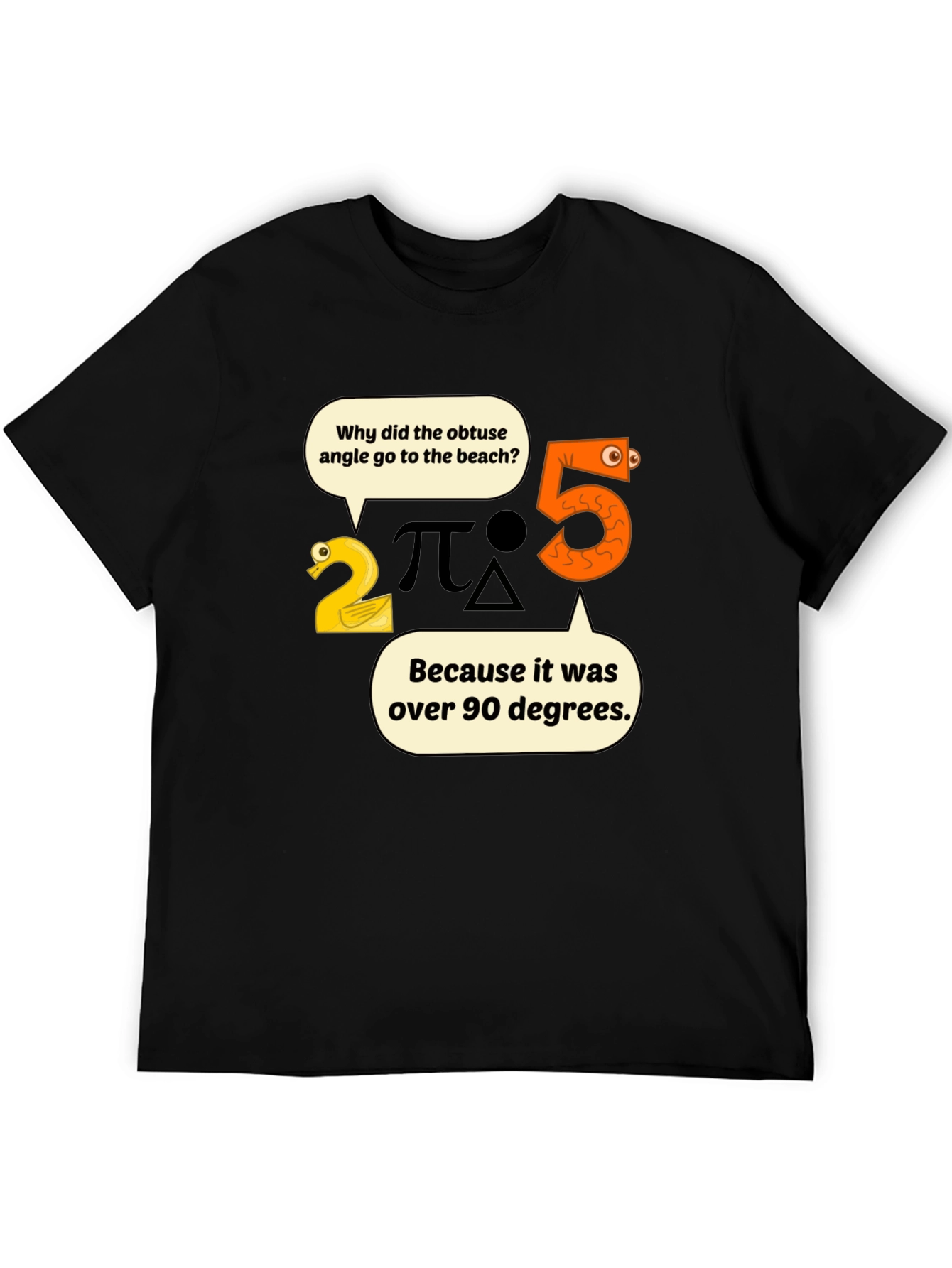 Funny Math Pun T-Shirt - Obtuse Angle Beach Trip