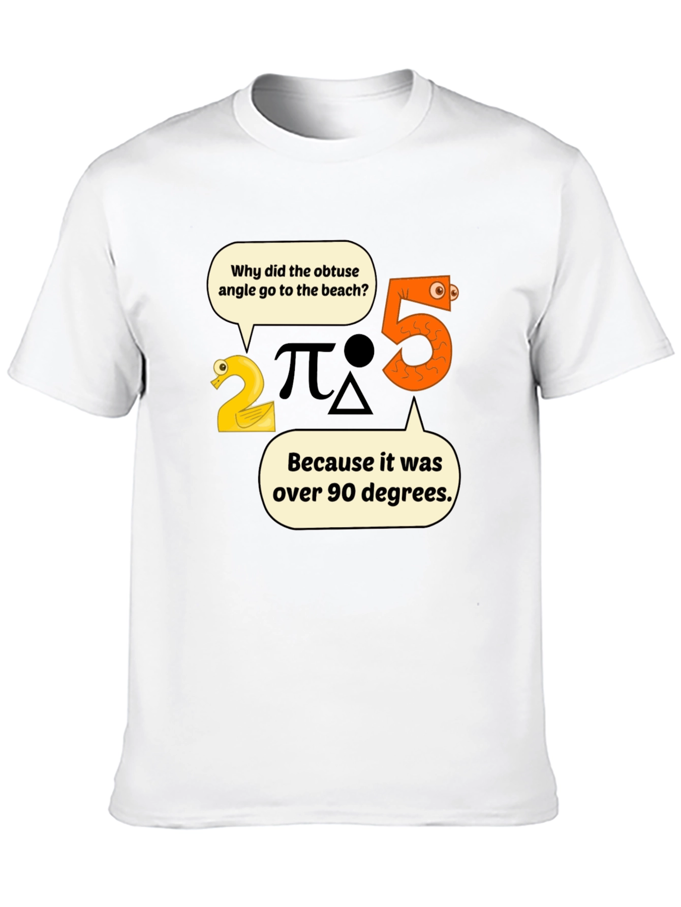 Funny Math Pun T-Shirt - Obtuse Angle Beach Trip