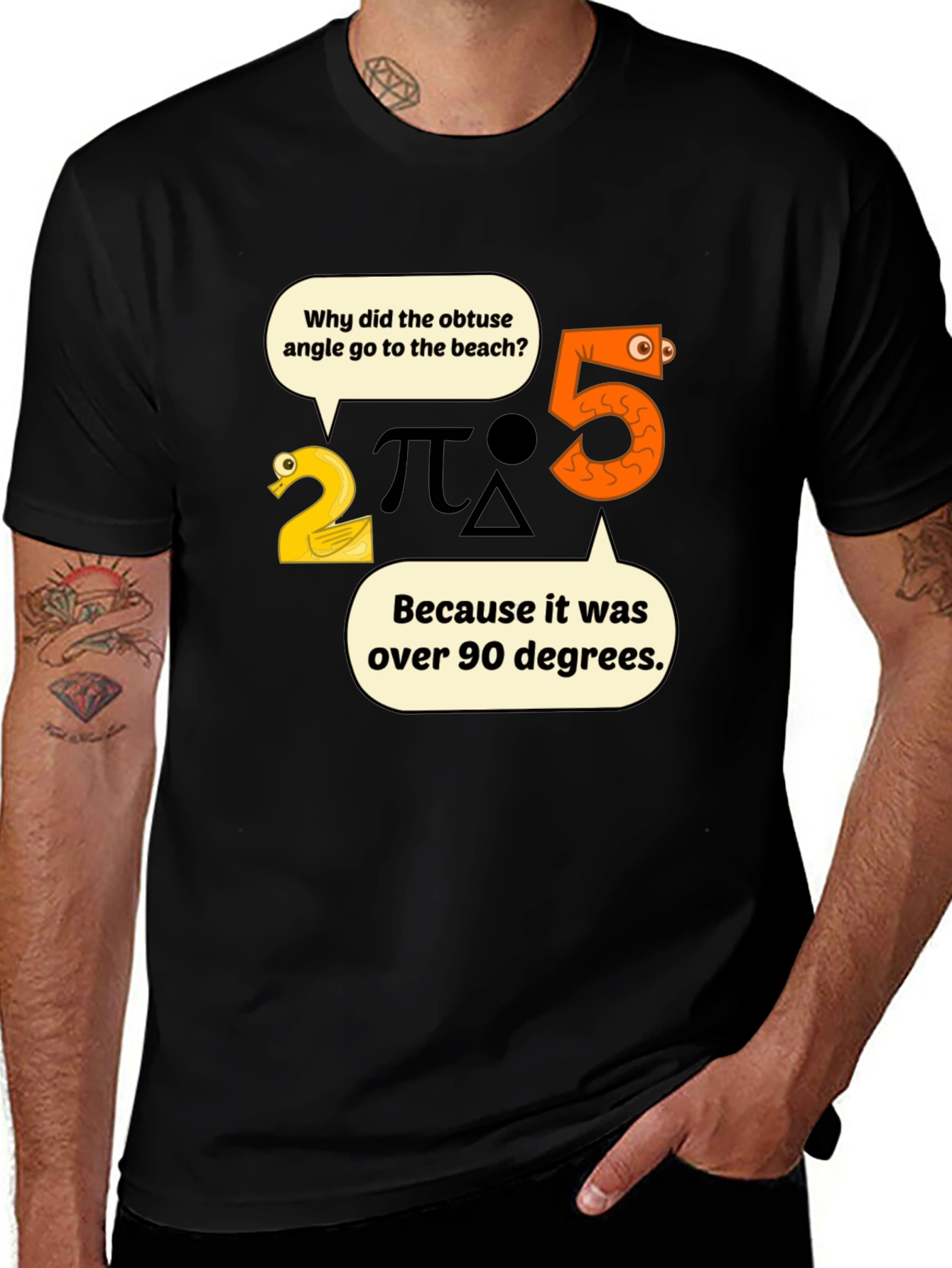 Funny Math Pun T-Shirt - Obtuse Angle Beach Trip