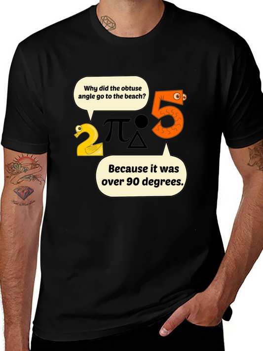 Funny Math Pun T-Shirt - Obtuse Angle Beach Trip