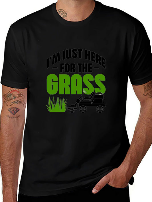 Funny Grass Lawn Mowing Black T-Shirt