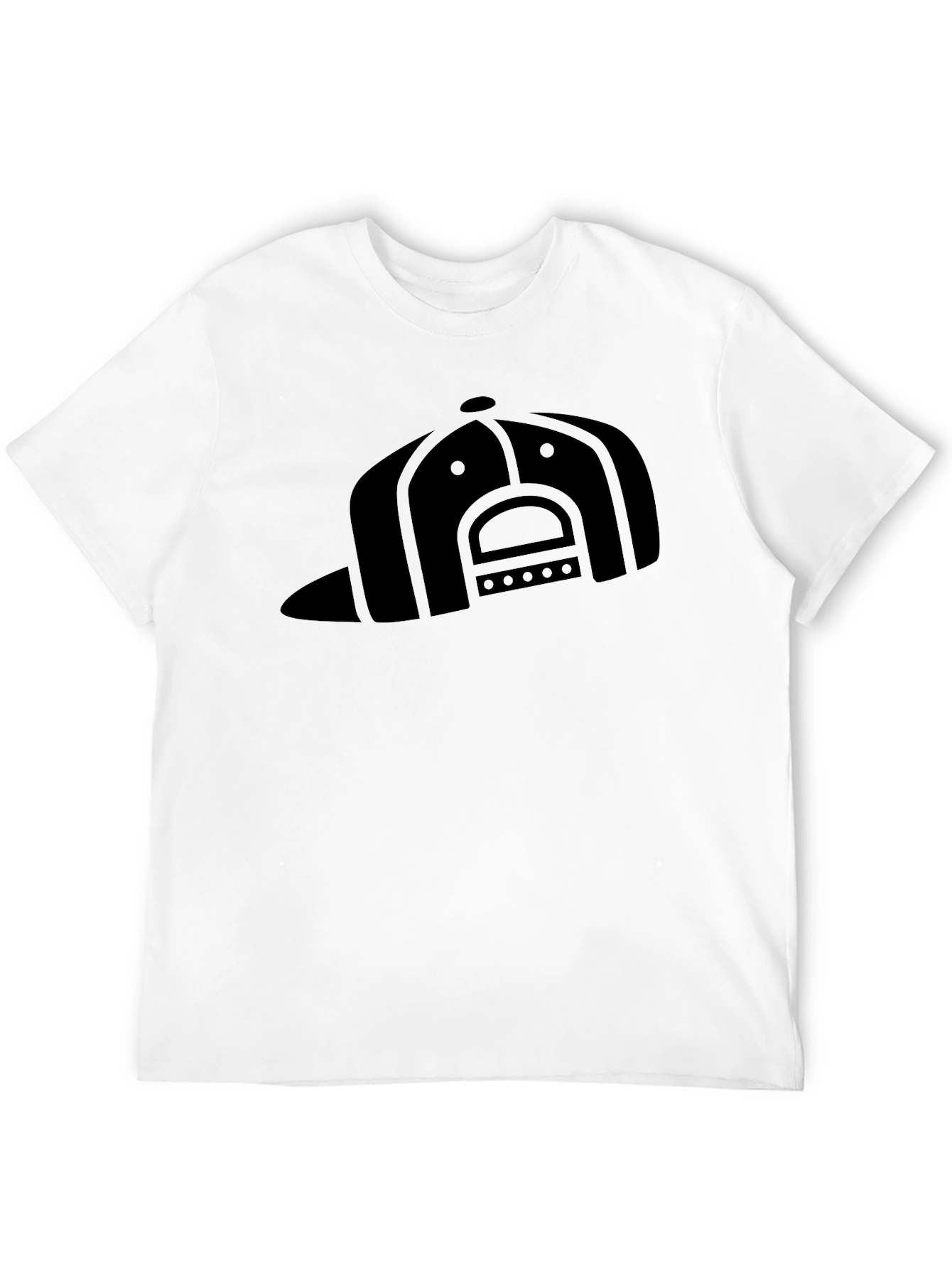 Black Flat Brim Cap Graphic Tee - Urban Style