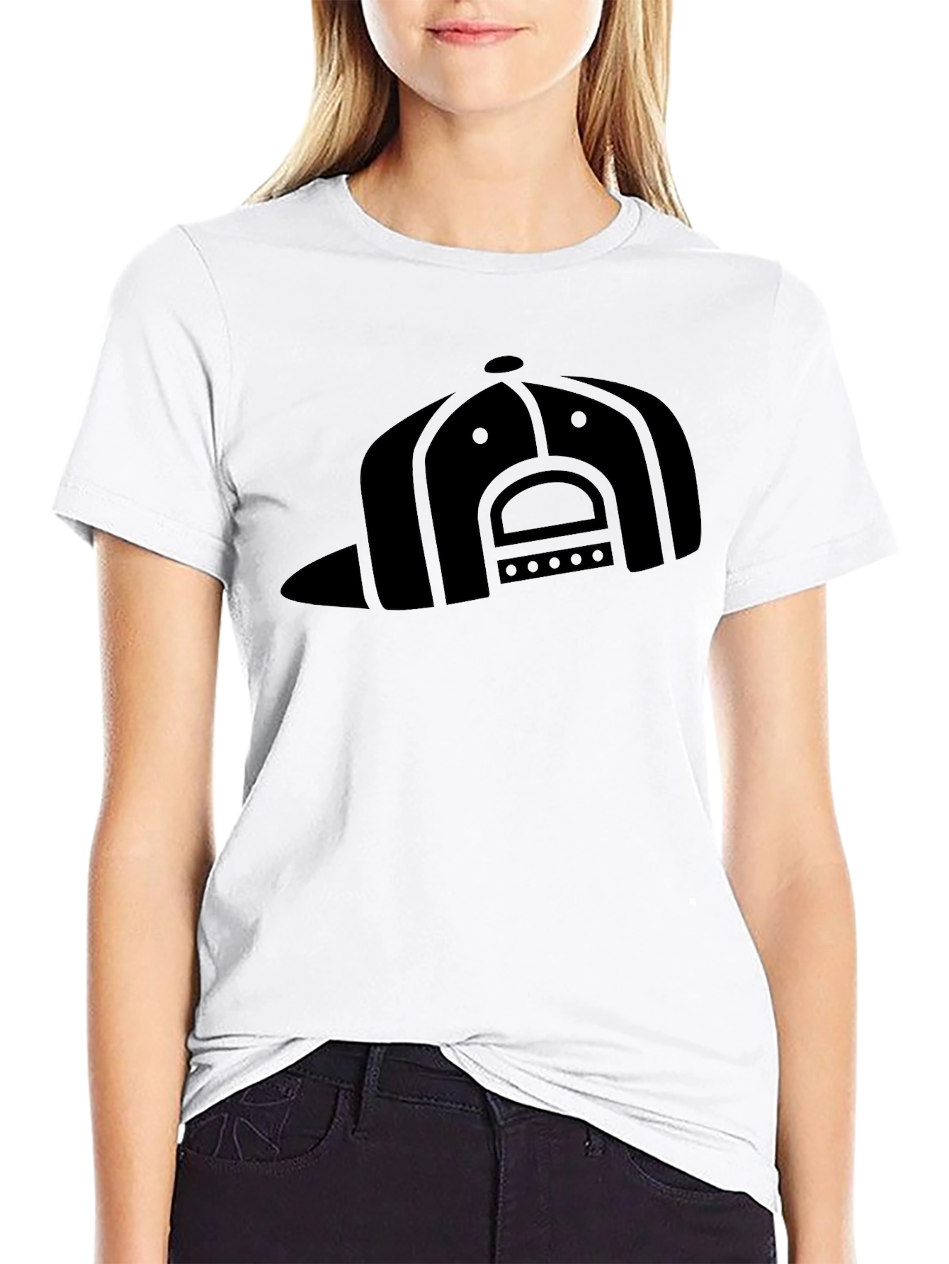 Black Flat Brim Cap Graphic Tee - Urban Style