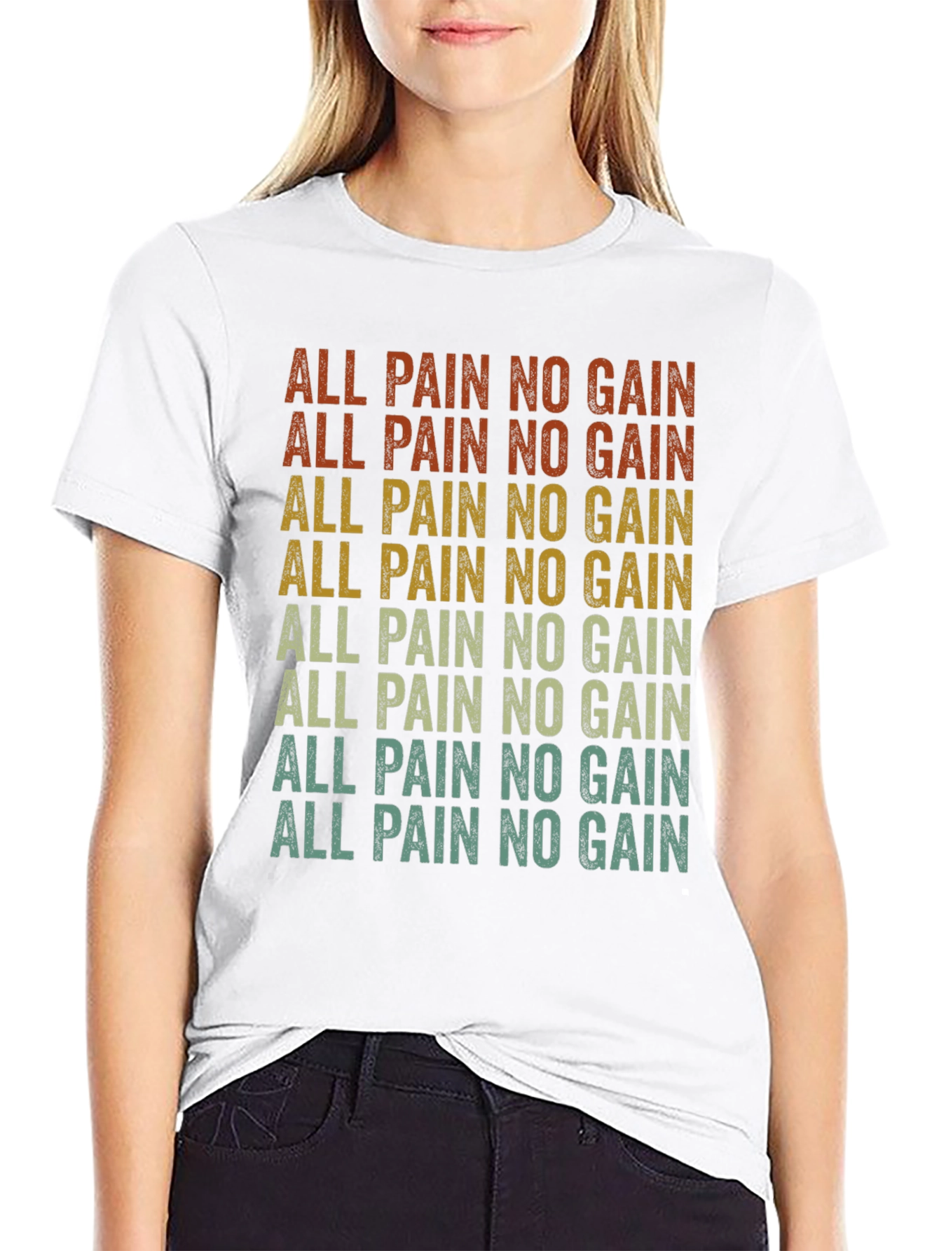 All Pain No Gain Retro Graphic Tee