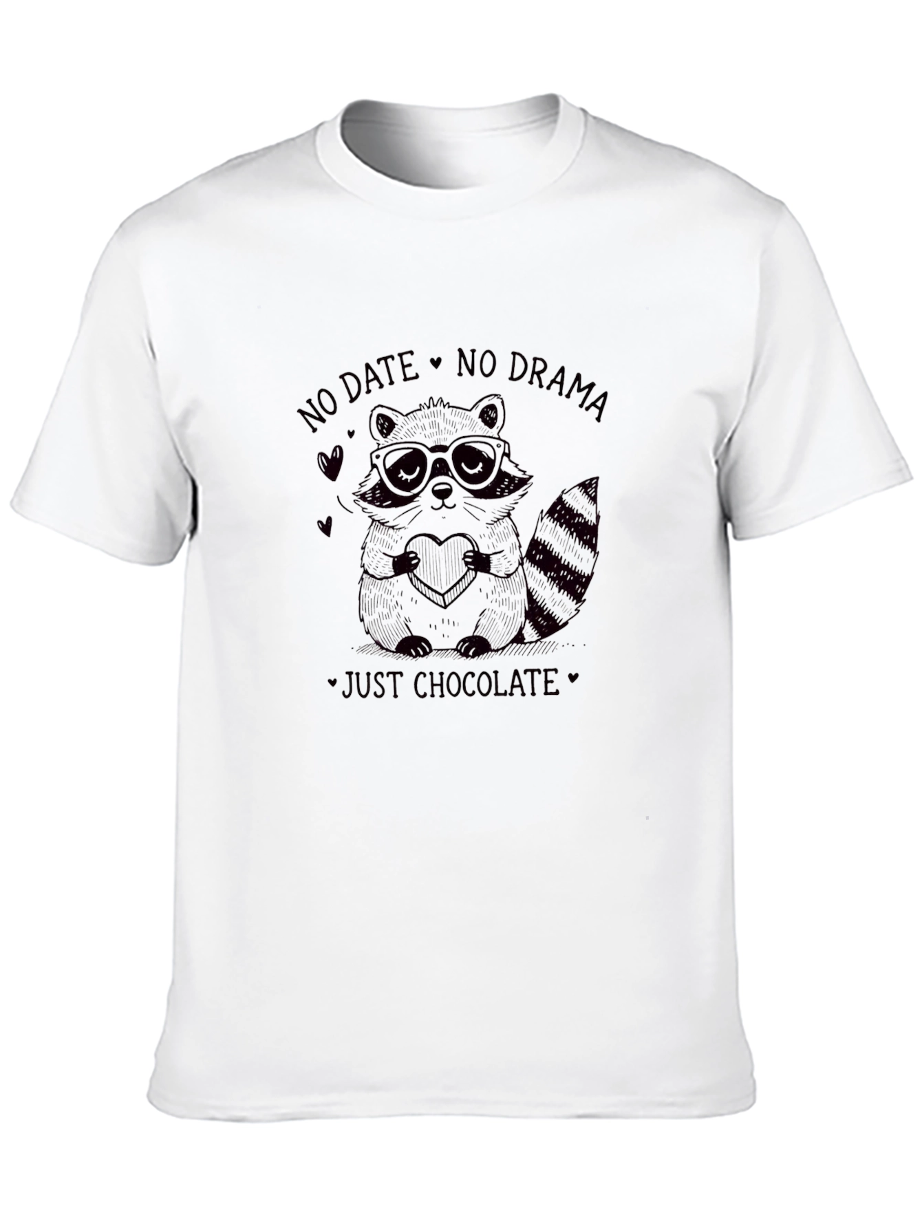 Funny Valentines Day Raccoon Chocolate T-Shirt