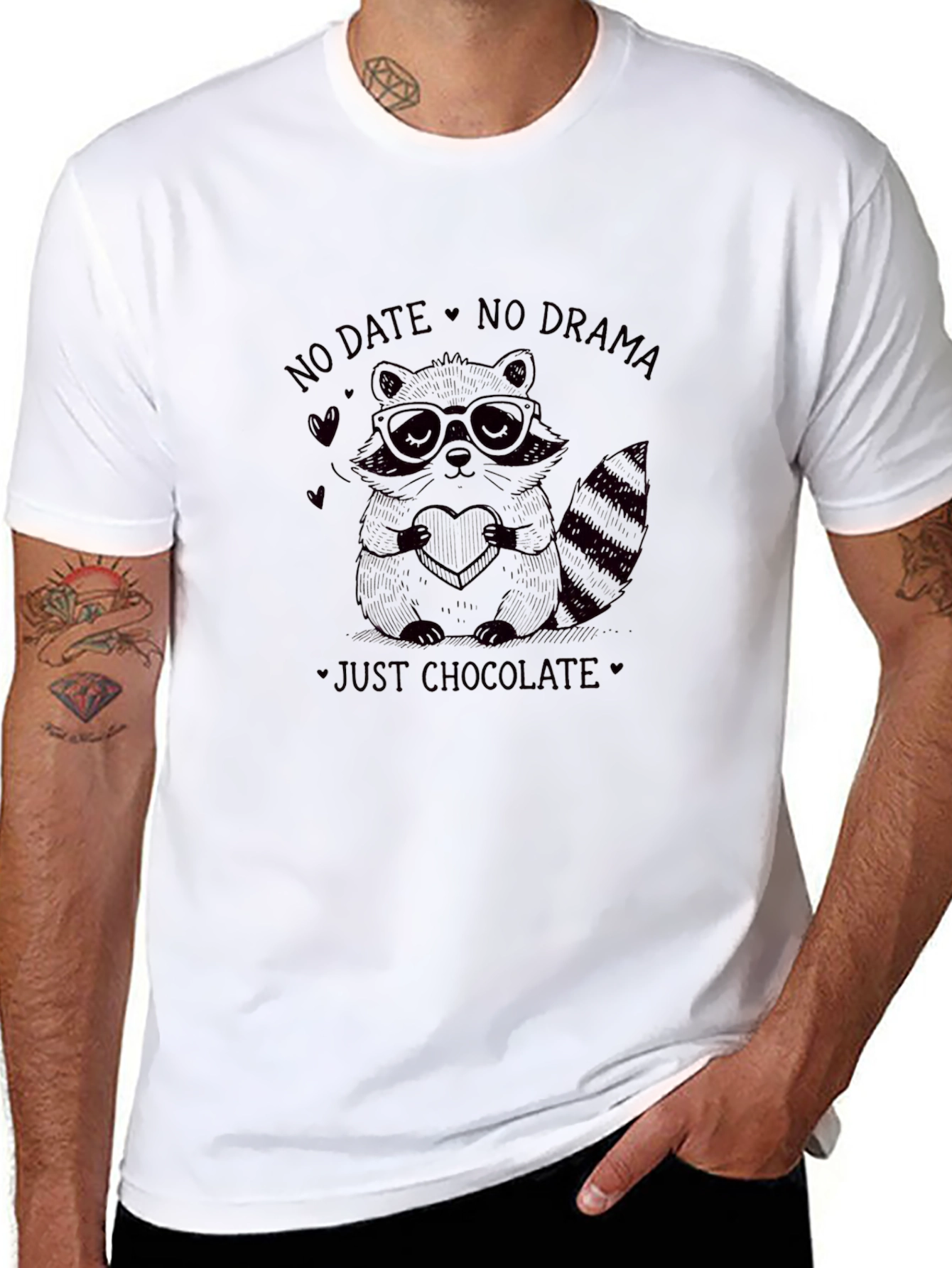 Funny Valentines Day Raccoon Chocolate T-Shirt