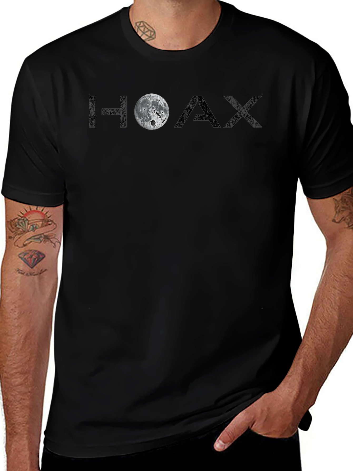 Moon Hoax Graphic T-Shirt - Conspiracy Theory Tee