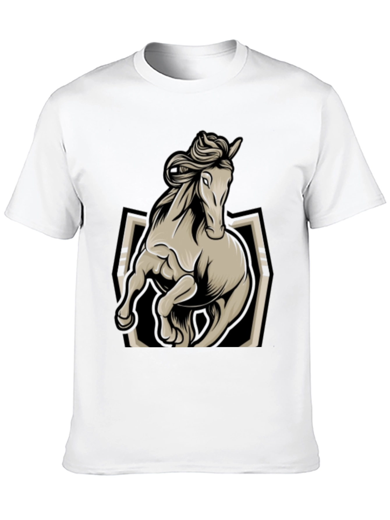 Horse Graphic Tee - Stylish Black Mens T-Shirt