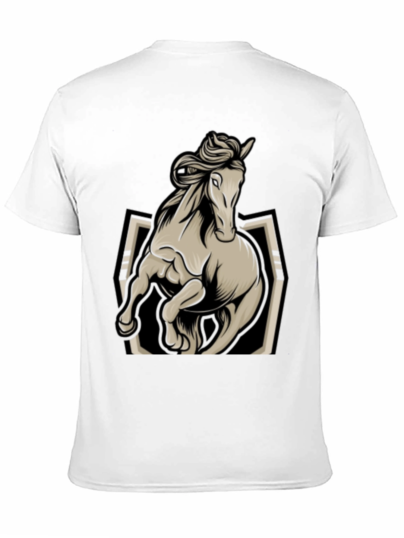 Horse Graphic Tee - Stylish Black Mens T-Shirt
